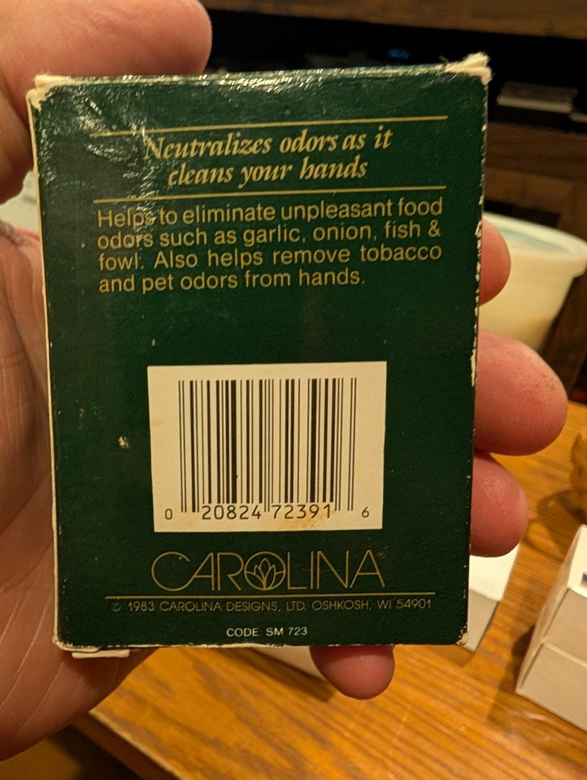 Vintage Carolina Kitchen Soap 3 Oz 85g Open Box Unused Odor Eliminating Bar Soap
