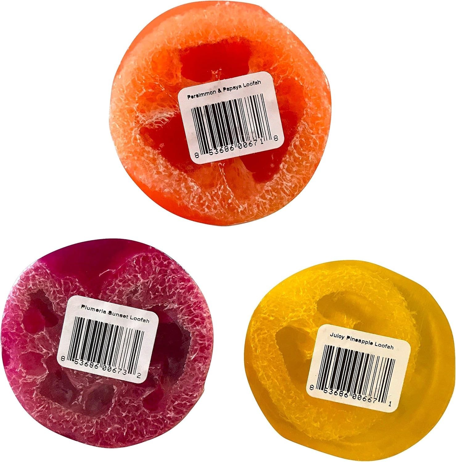 Bubble Shack Hawaii Loofah Soap Organza 2 Sets Total 6 Bars Rainbow
