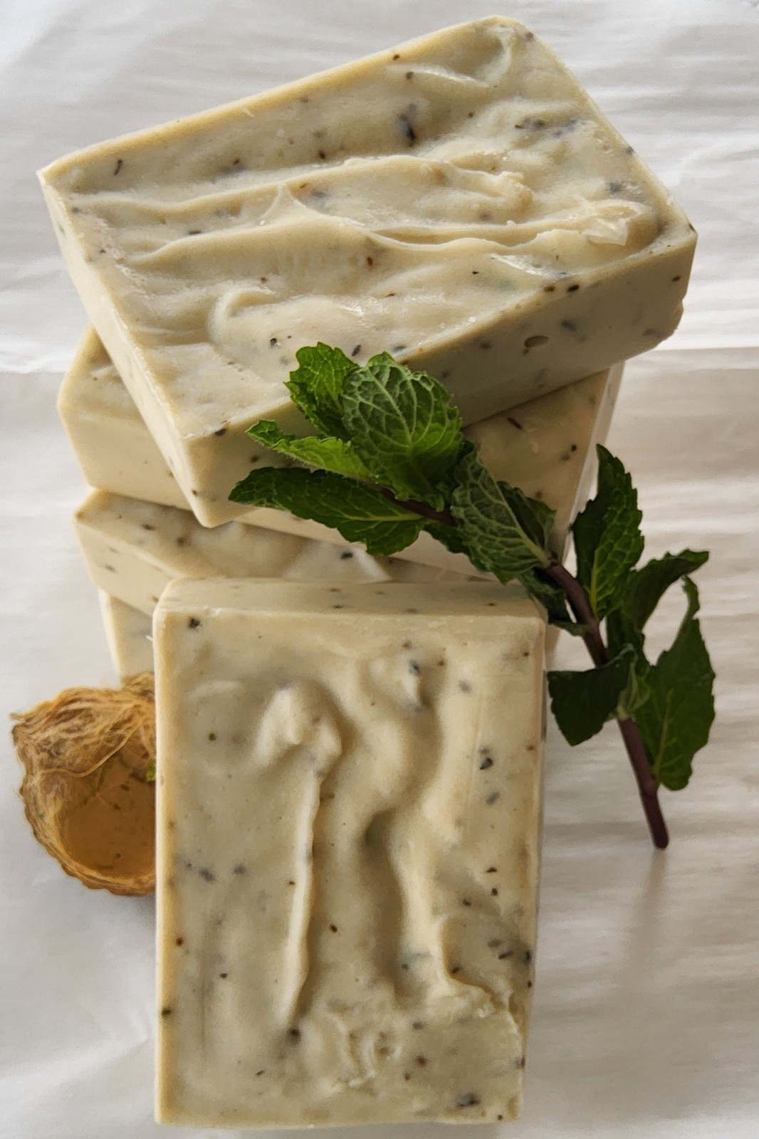 3 pcs Handmade Peppermint-Lavender-Bentonite Clay Natural Soap 3.5 oz each.