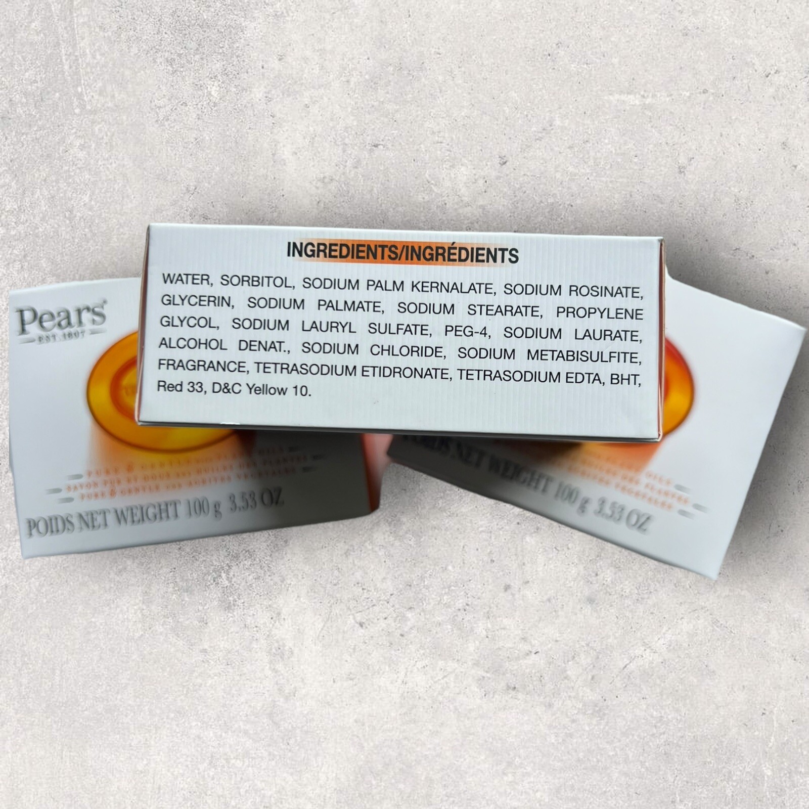3 x Pears Transparent Soap Pure & Gentle w/ Plant Oils, 3.53oz EA