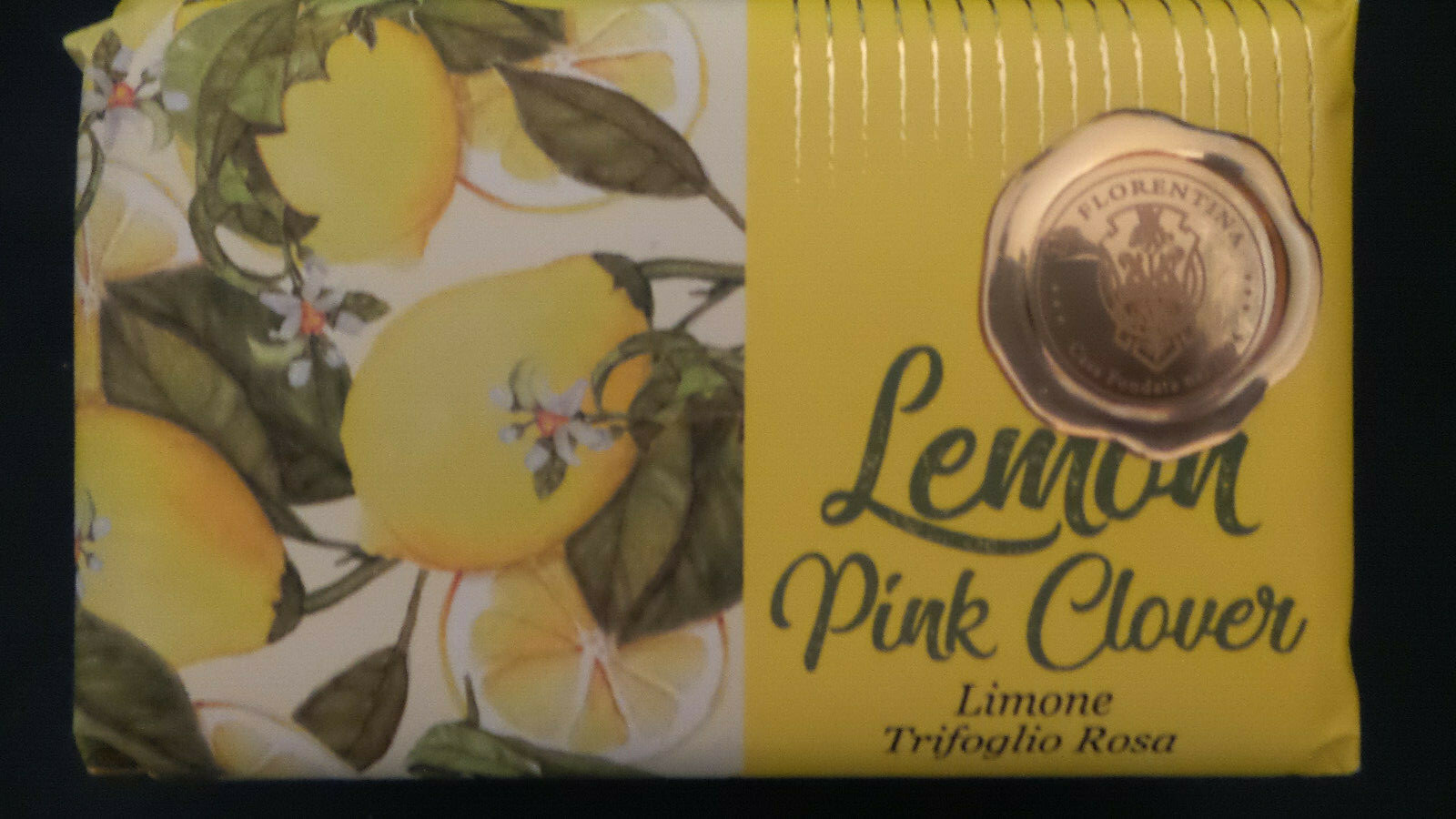 Lemon Pink Clover La Florentina Soap Bar Saponerie Mario Fissi Italy 9.7 oz New