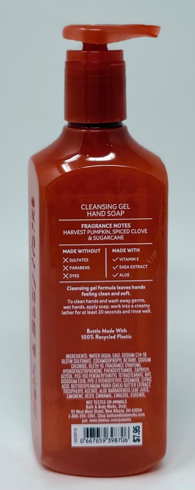 1 NEW BATH & BODY WORKS SWEET CINNAMON PUMPKIN CLEANSING GEL HAND SOAP WASH 8OZ