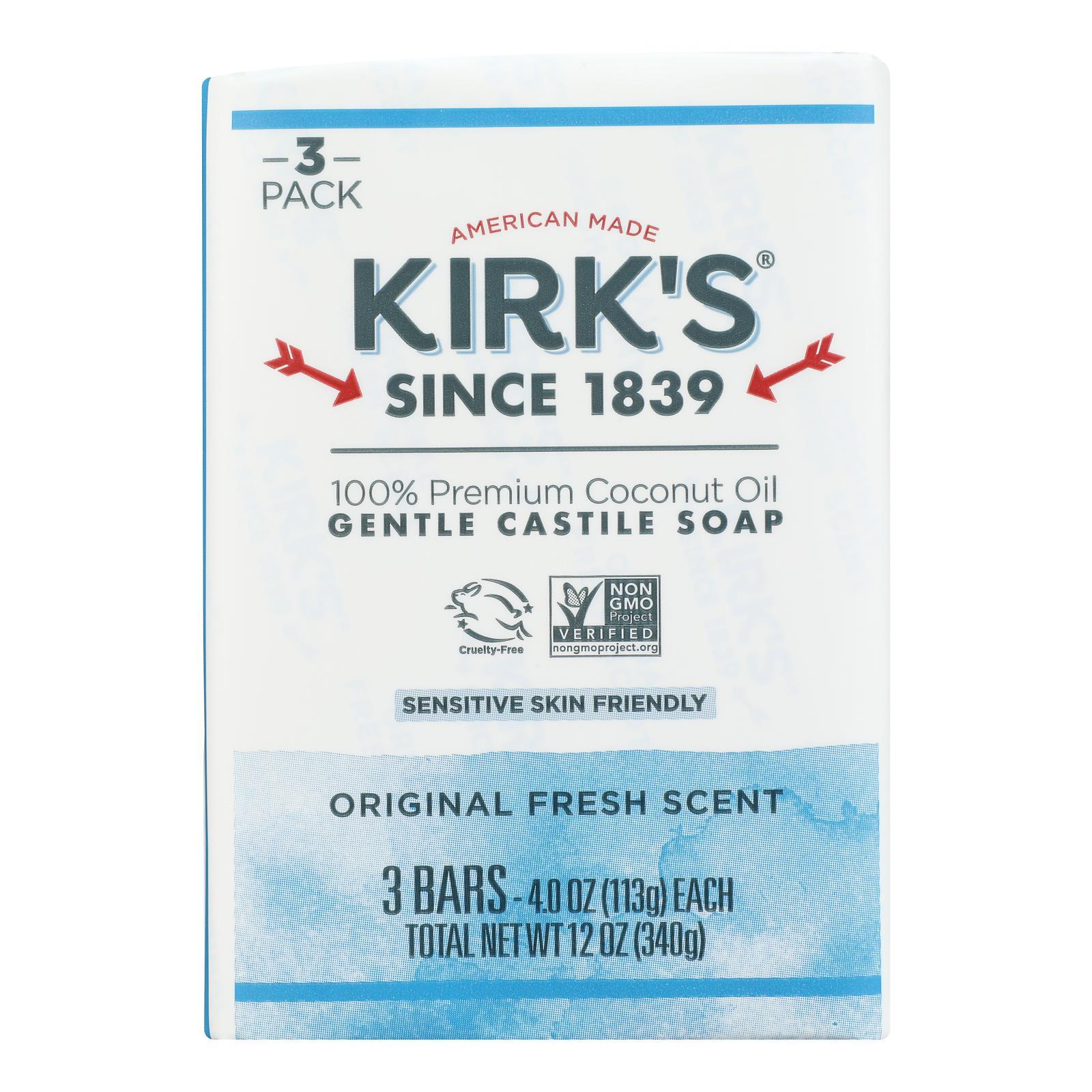 Kirk’s Soap Bar 3pk Castile Coconut 12oz (Pack of 3)