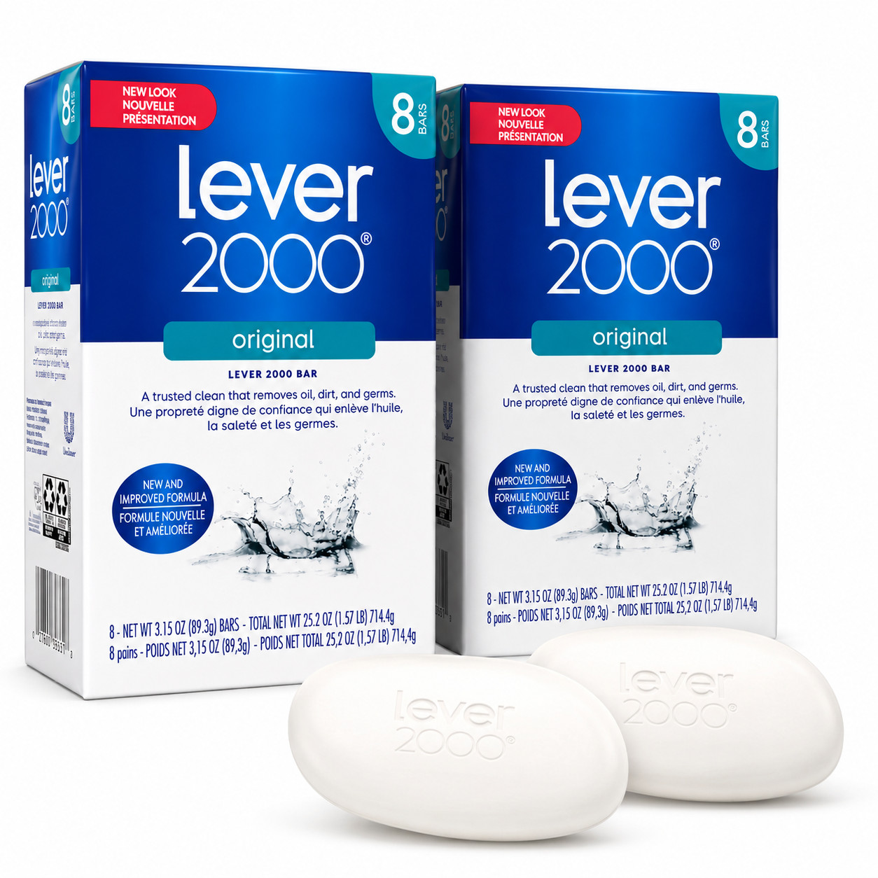 2 pk Lever 2000 Original Bar Soap, Refreshing & Moisturizing, 16 Count Pack