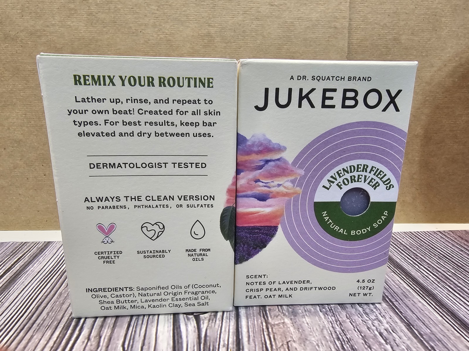2 EACH Jukebox Lavender Fields Forever Natural Body Soap 4.5 oz
