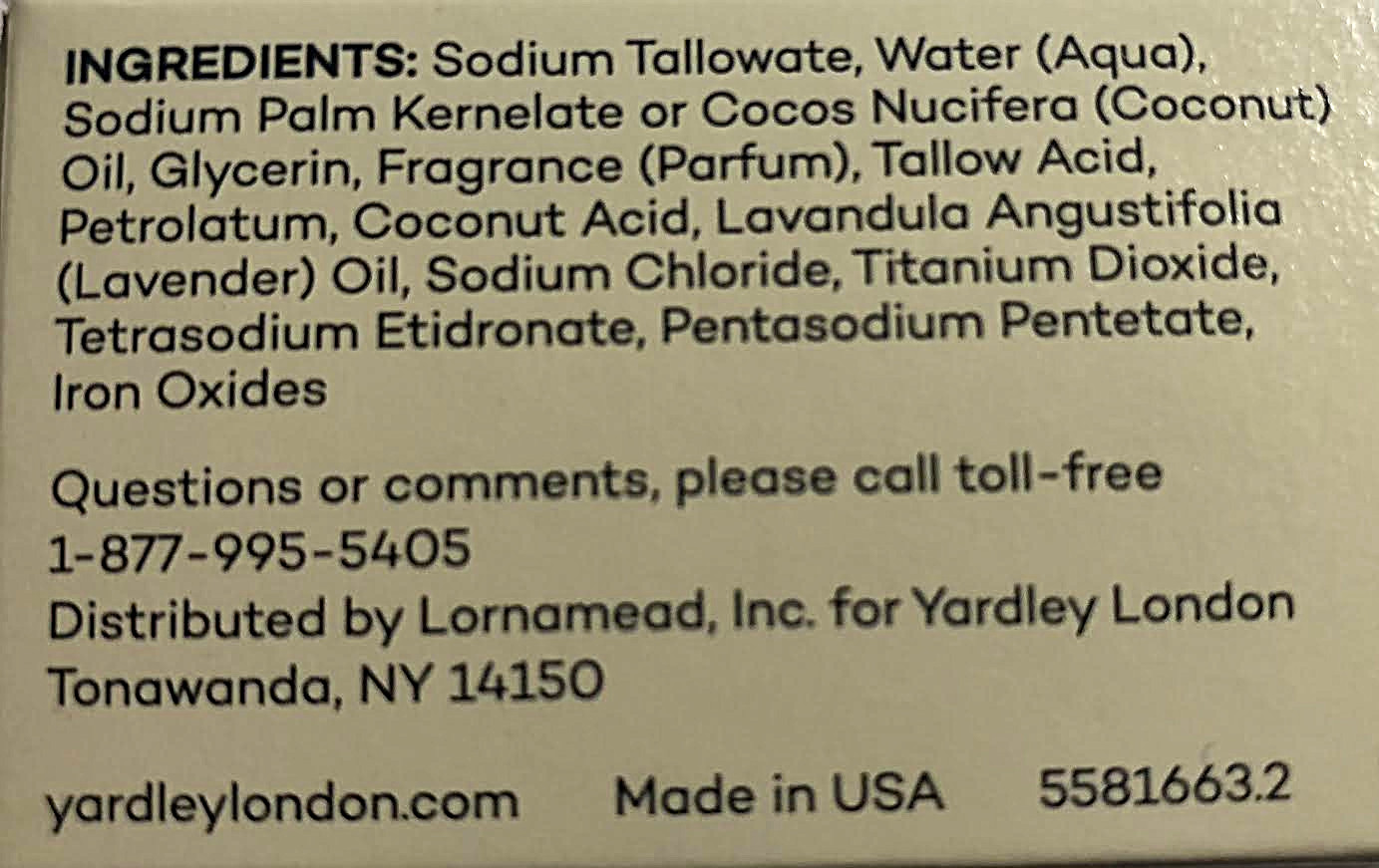 1-Bar YARDLEY London English Lavender Calms & Soothes/ Pure lavender-1-4.25 OZ