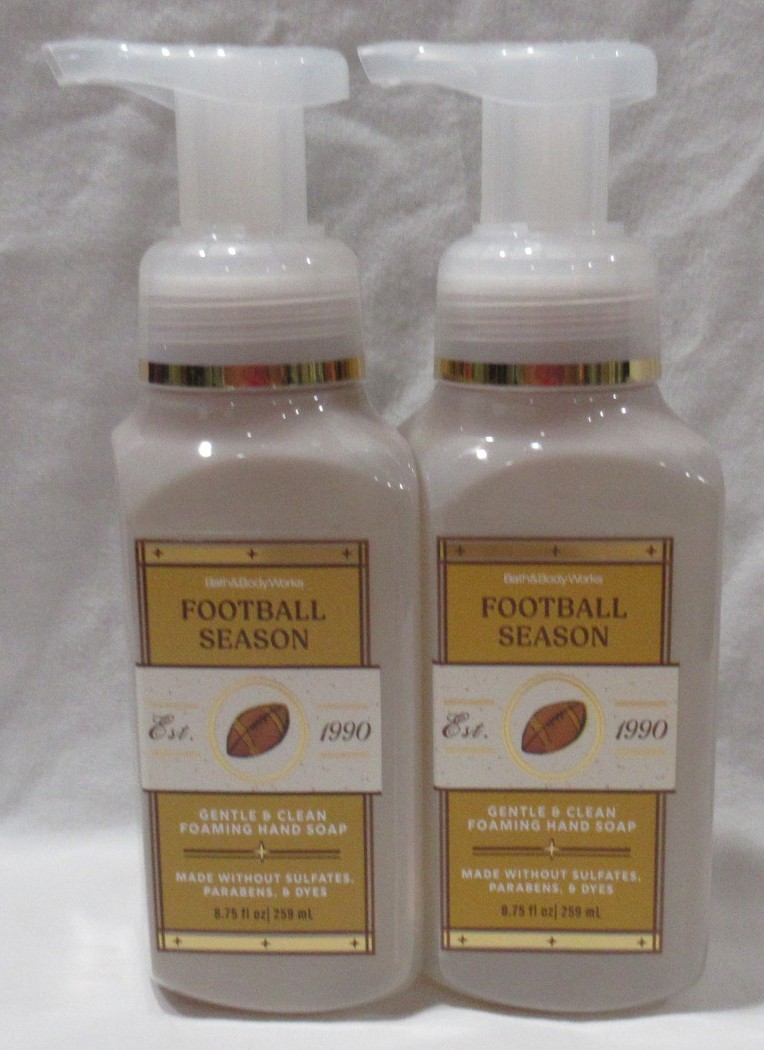 Bath & Body Works Gentle & Clean Foaming Hand Soap Lot Set of 2 FOOTBALL SEASON