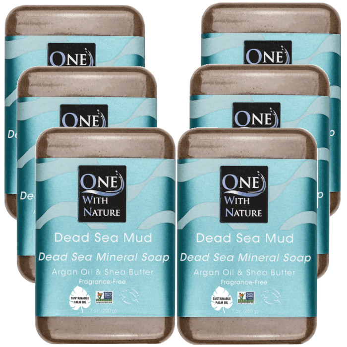 Dead Sea Mineral Soap Dead Sea Mud – Fragrance Free 7 oz Each (Pack of 6)