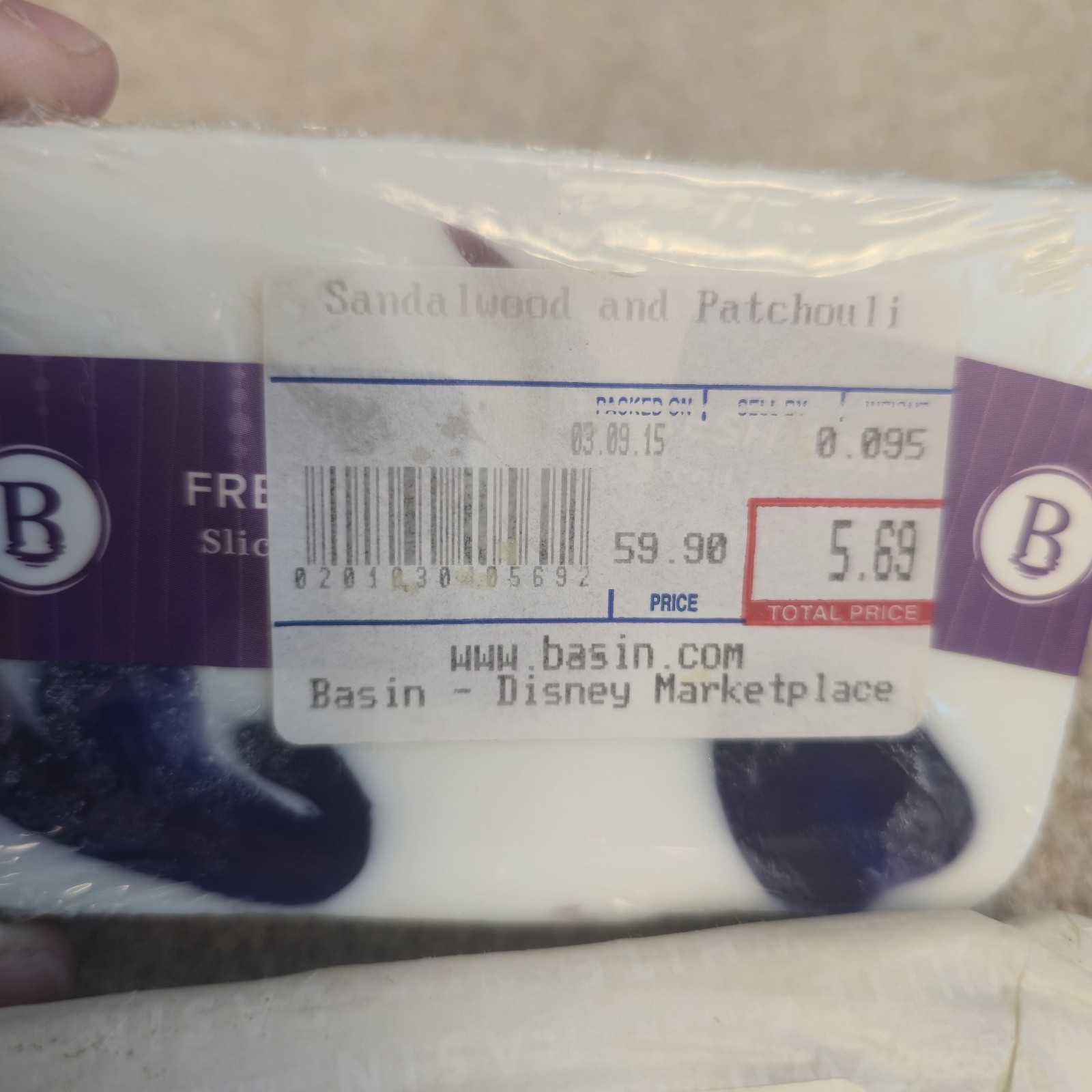 2x Basin Brand Sliced to Order Organic Evergreen Soap 0.15 lb Disney