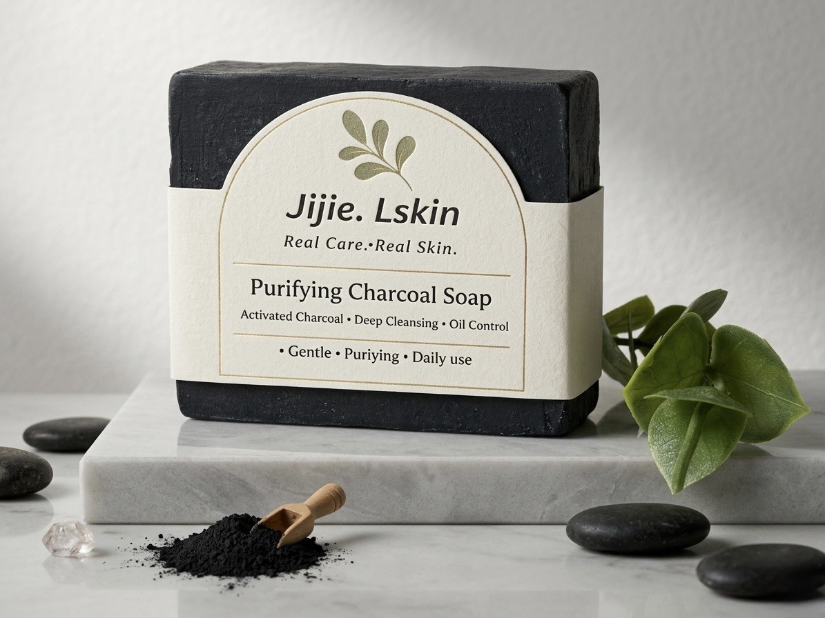 Jijie.Lskin Purifying Charcoal Soap – Acne, Oil Control, Glow, All Skin , 3.5 oz