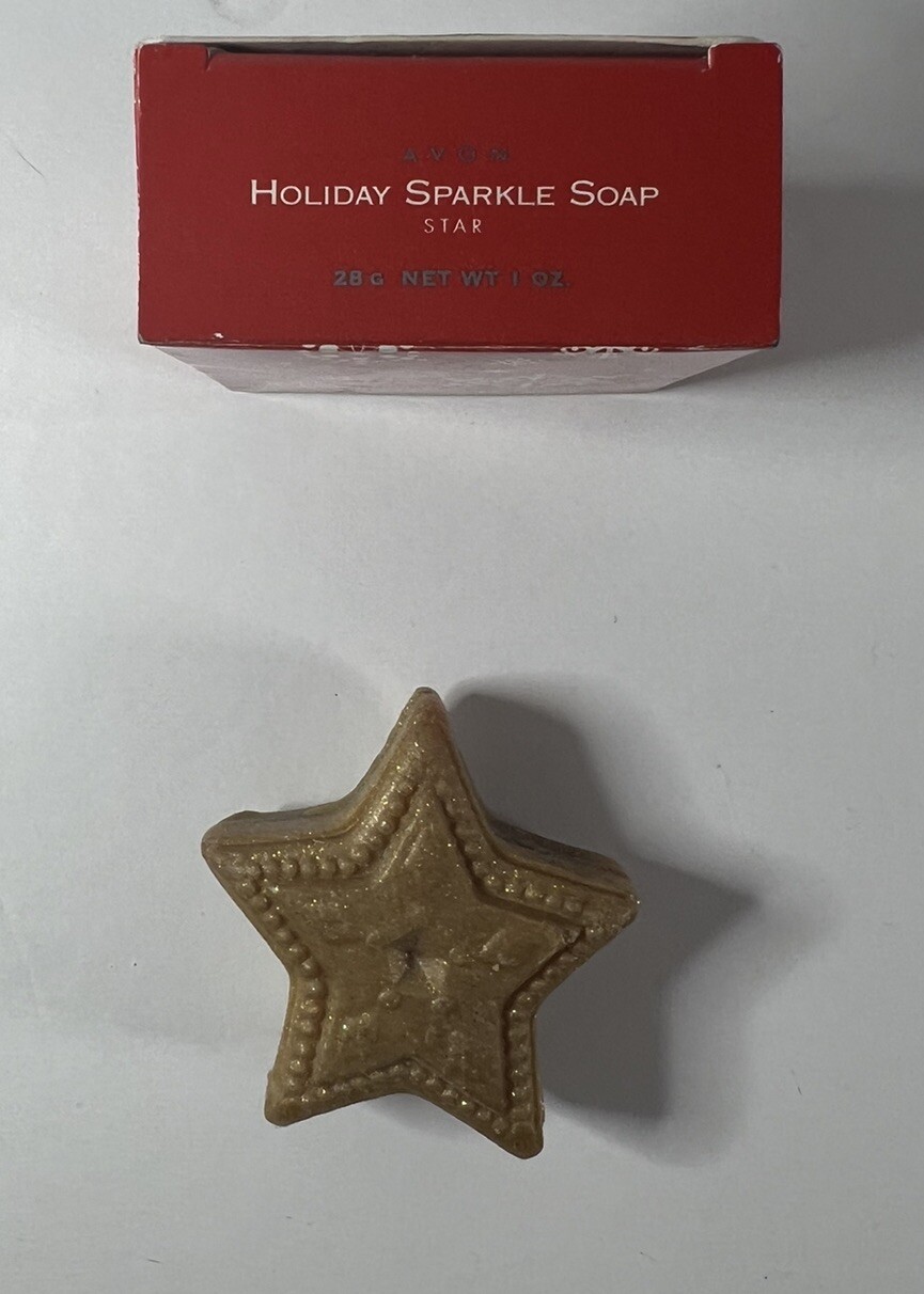 Lot 3 AVON Holiday Sparkle Soap Bars 2 Star & 1 Poinsettia
