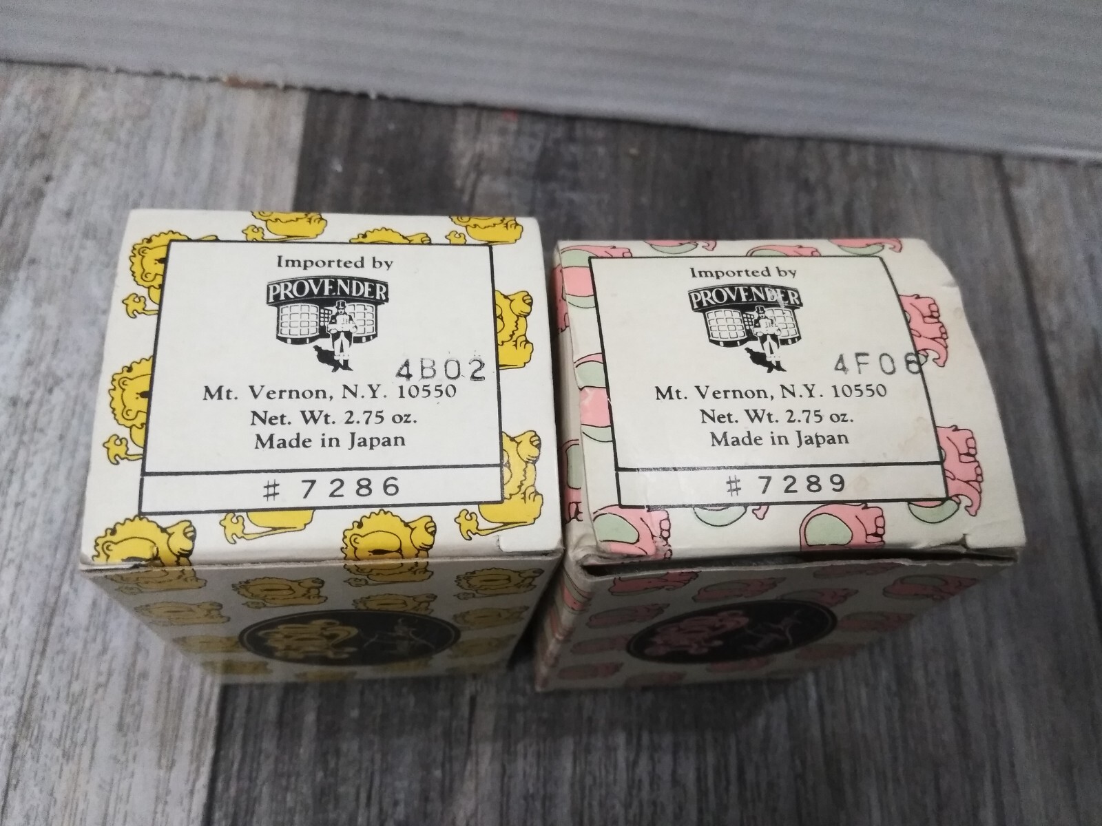 VTG. Provender animal beauty Soap 2.75 oz EA (2PK) ELEPHANT & LION (NIB) JAPAN
