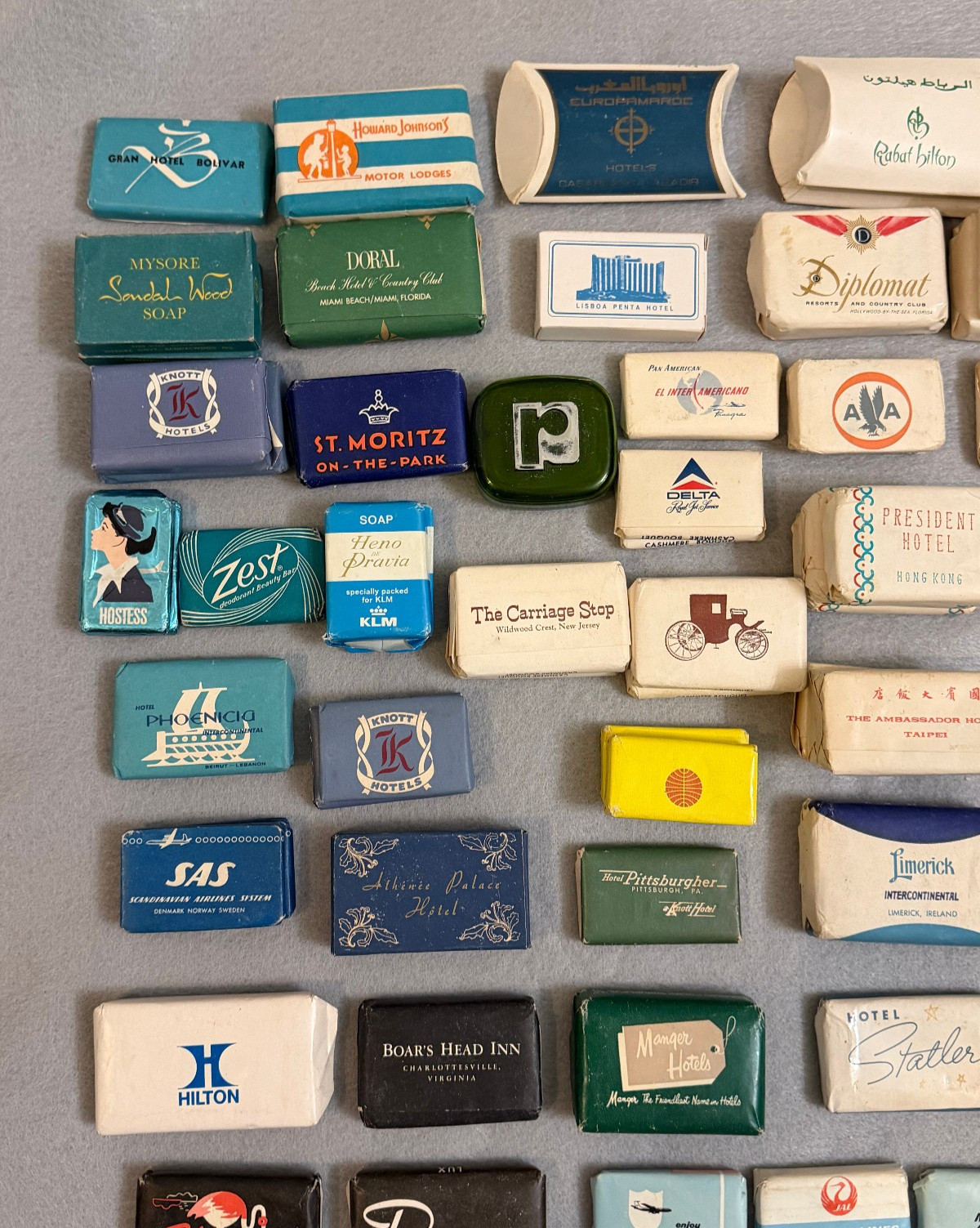 Large Vintage Lot 150+ Hotel Motel Airline Mini Bar Bath Soaps Around World Wide
