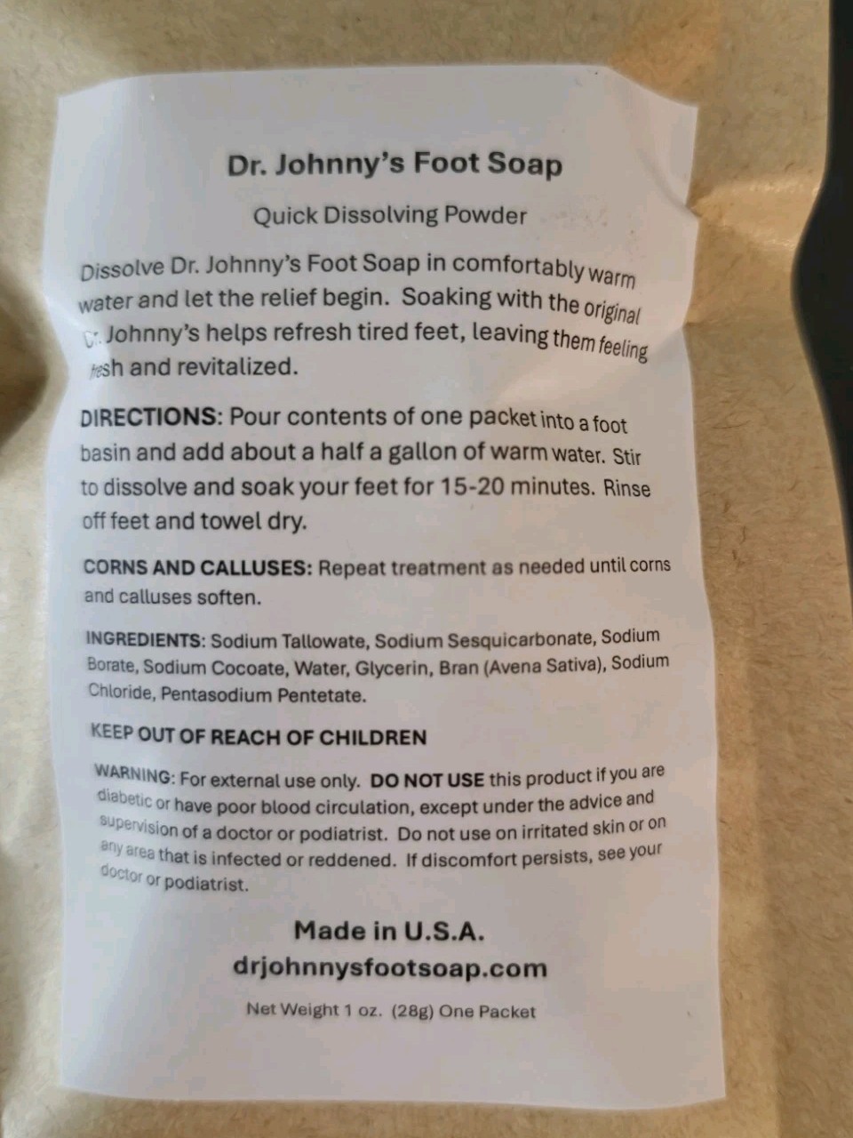 Dr. Johnny’s Foot Soap ( Similar To Johnson’s Foot Soap- Discontinued)
