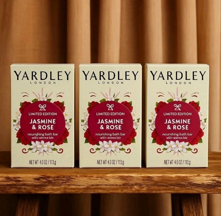 🌺3 Yardley® London JASMINE & ROSE Soap LIMITED EDITION 4.0 oz w/Citrus Oils🌺
