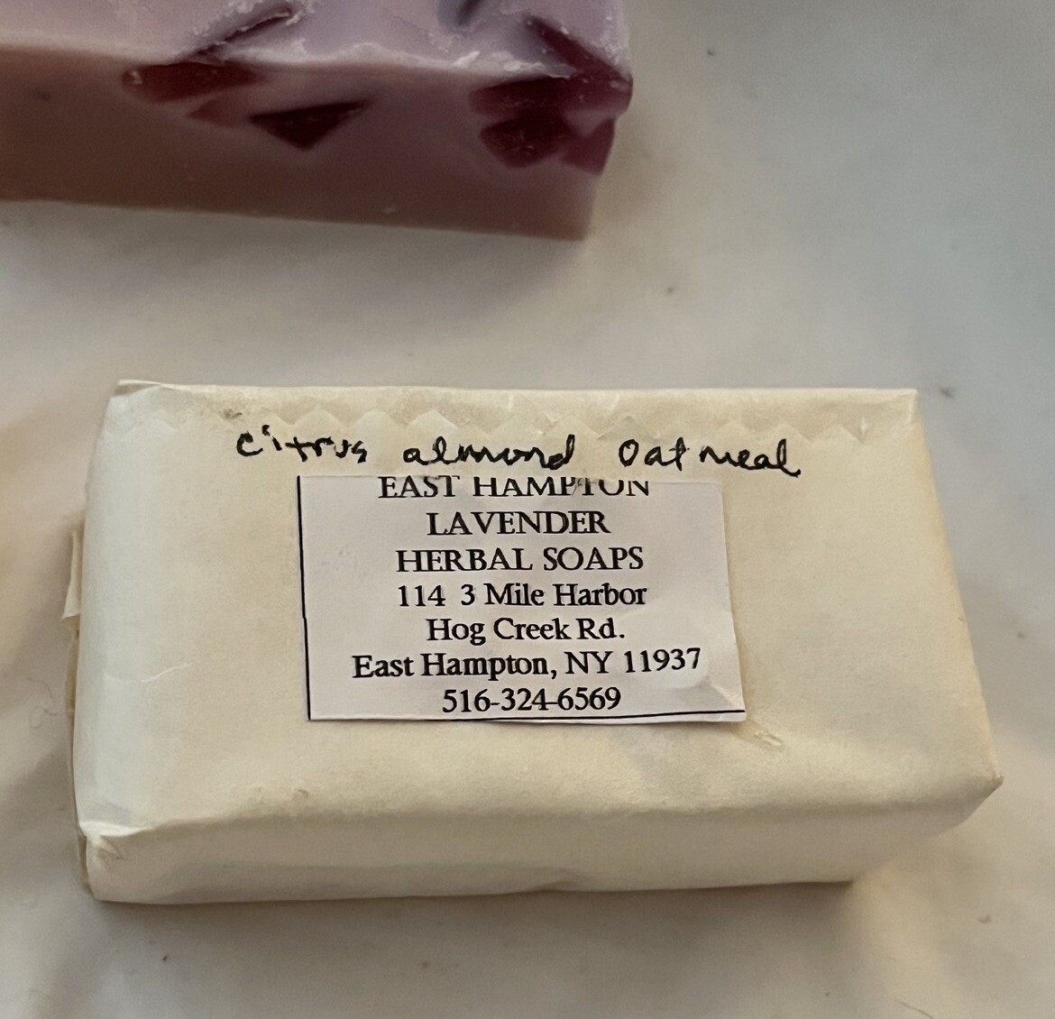 (3)Bars Handmade Natural Soaps -East Hampton Co. NY Lavender, Citrus, Almond Oat