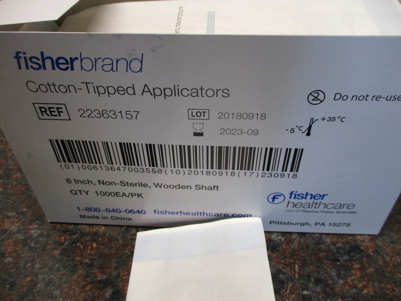 Fisherbrand Wood Handled Cotton Swabs and Applicators 1000pc 22-363-157