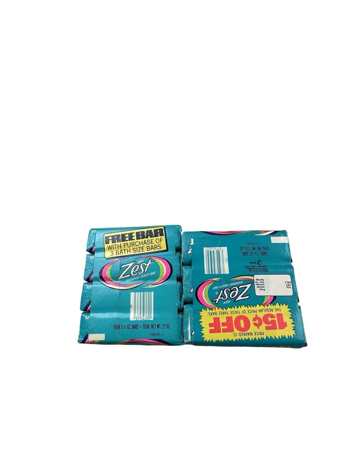 Vintage Zest Aqua Deodorant Beauty Bar Soap Lot 7 Bars Unopened Packs