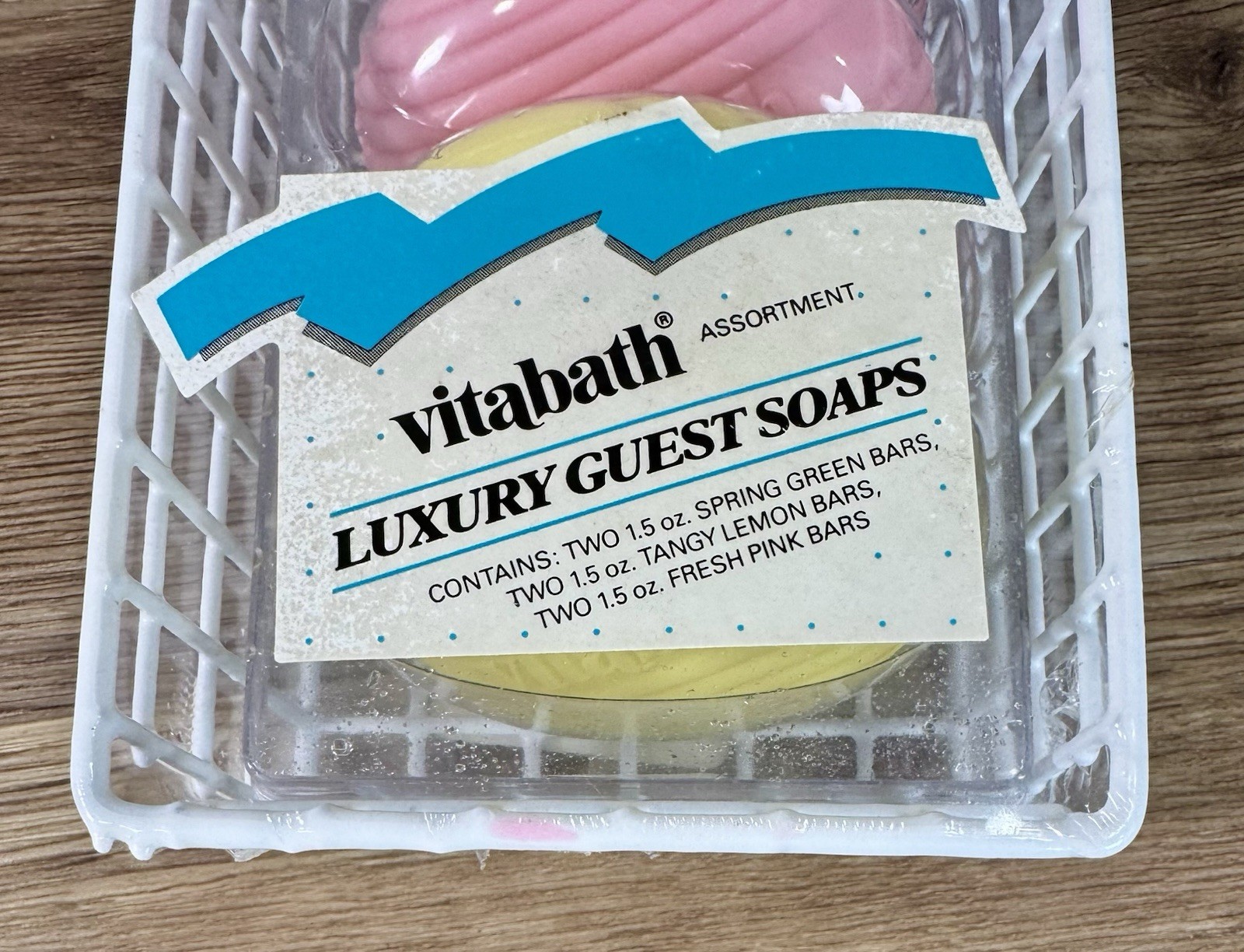 Vintage Vitabath Guest Soap Set 6 Bar Sealed Spring Green Lemon Pink 1980s Retro