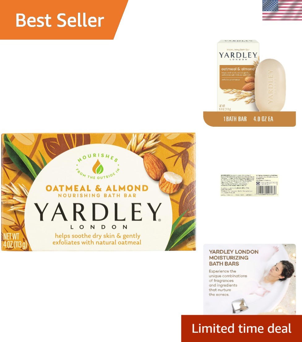 Indulge in Yardley Oatmeal & Almond Bar Soap, 4 Ounce – Deep Moisturizing Bliss