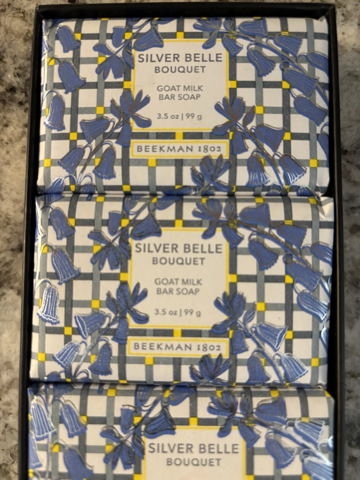 4 box gift set Beekman 1802 Goat Milk Bar Soap Silver Belle Bouquet 3.5 oz Each
