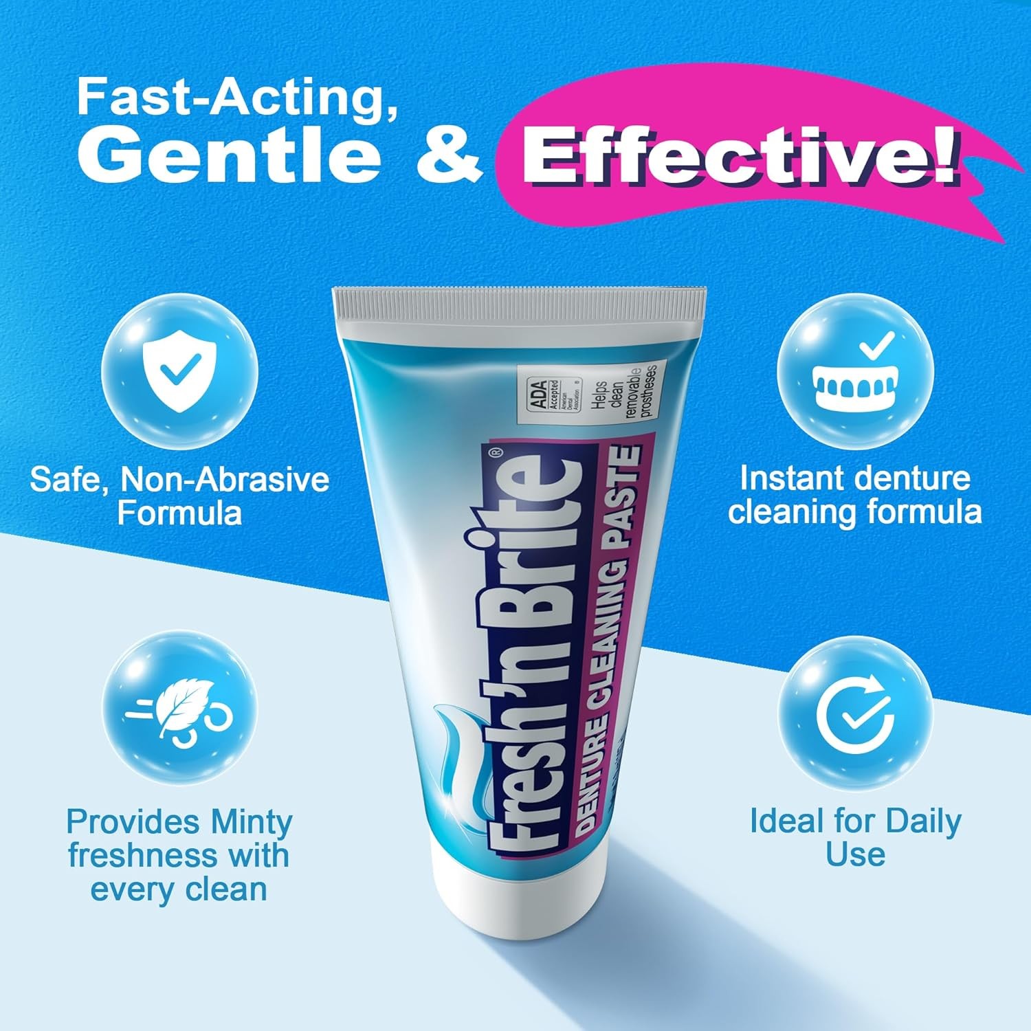 Fresh ‘N Brite Denture Cleaning Paste, 3.80 Ounce