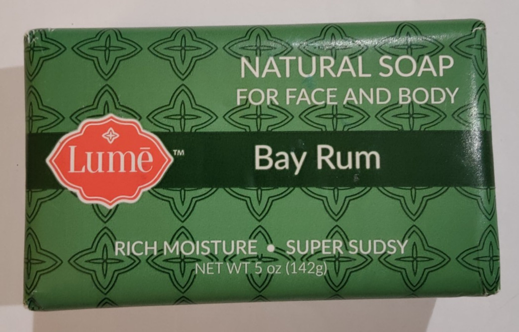 Lumē Natural Face & Body Soap 5 oz Bay Rum Scent Made in USA Plant Based Vegan