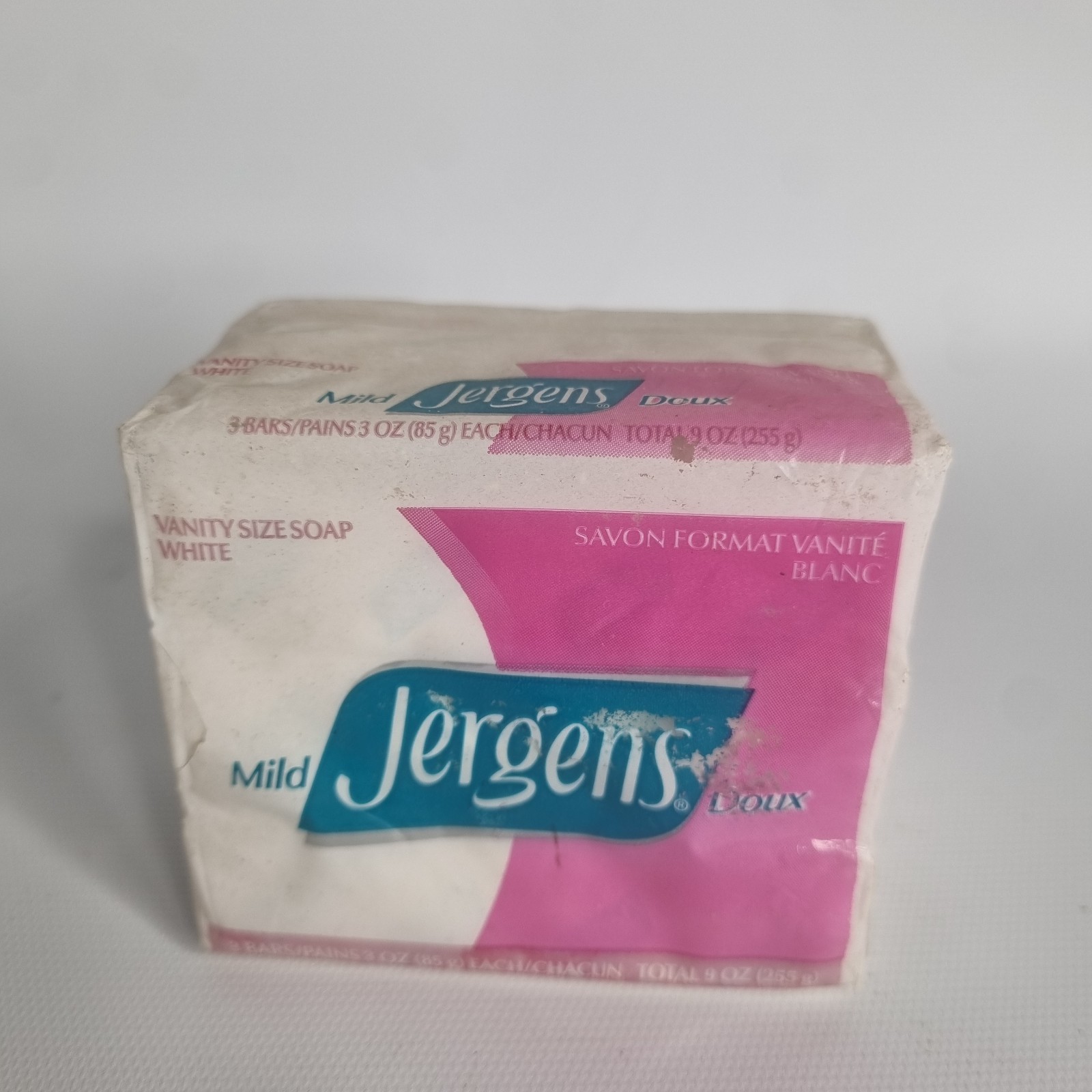 NOS 3 Bars VTG JERGENS MILD WHITE VANITY SIZE SOAP UNOPENED PKGS