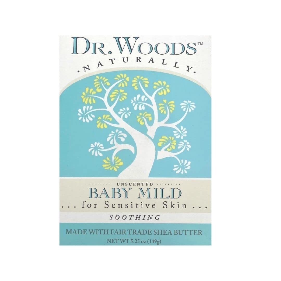Dr. Woods Naturally Baby Mild Bar Soap, Sensitive Skin, Unscented, 5.25 oz 149 g