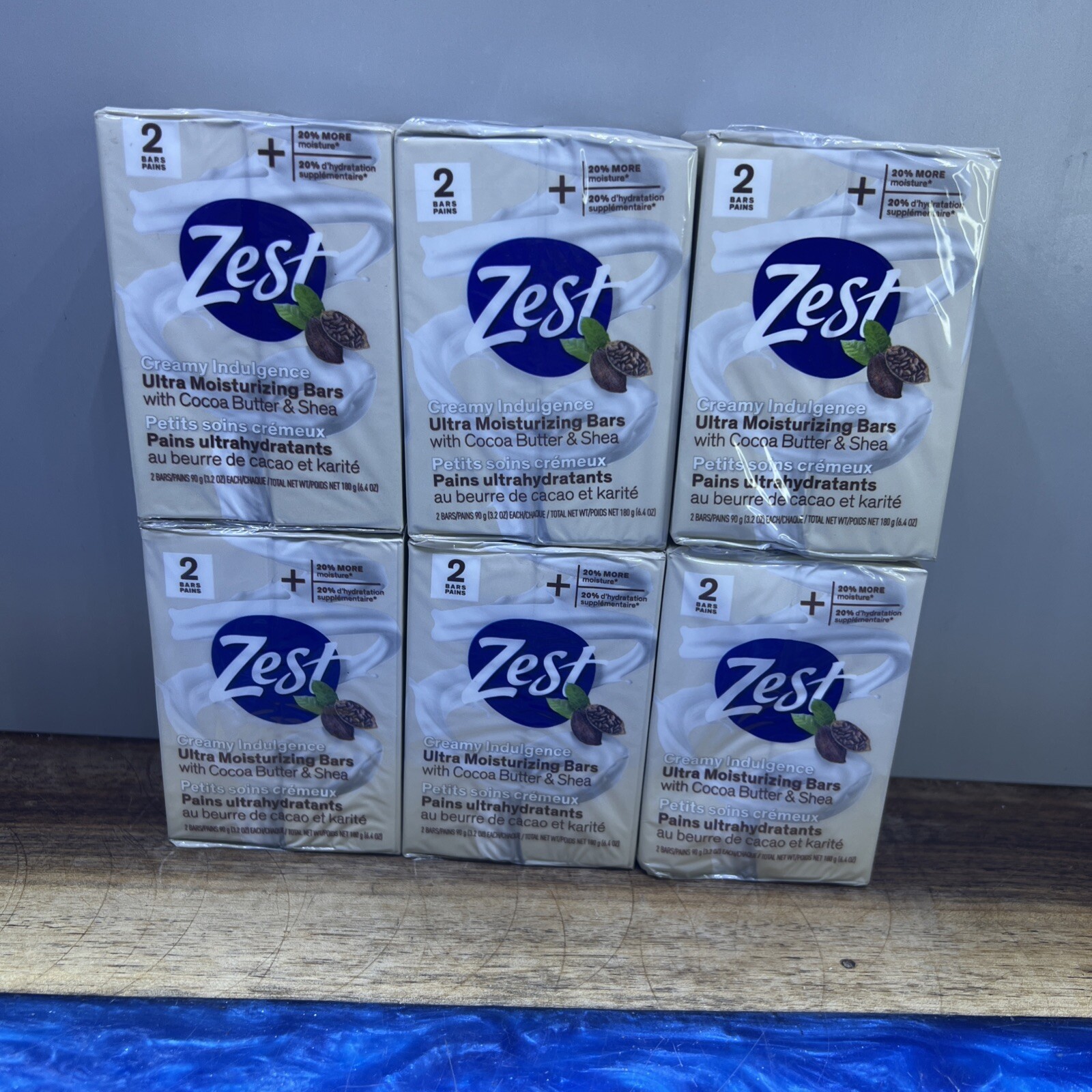 Zest Bar Soap Cocoa Butter & Shea Moisturizing Soap 3.2 oz 12 Bars Total