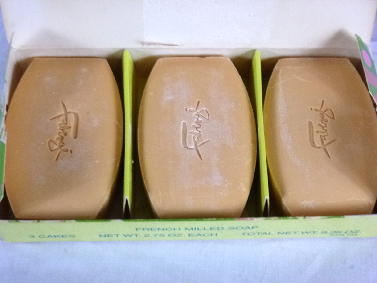 Vtg Faberge Straw Hat French Milled Soap Orig Pkg 3 Bars 2.75 oz Each