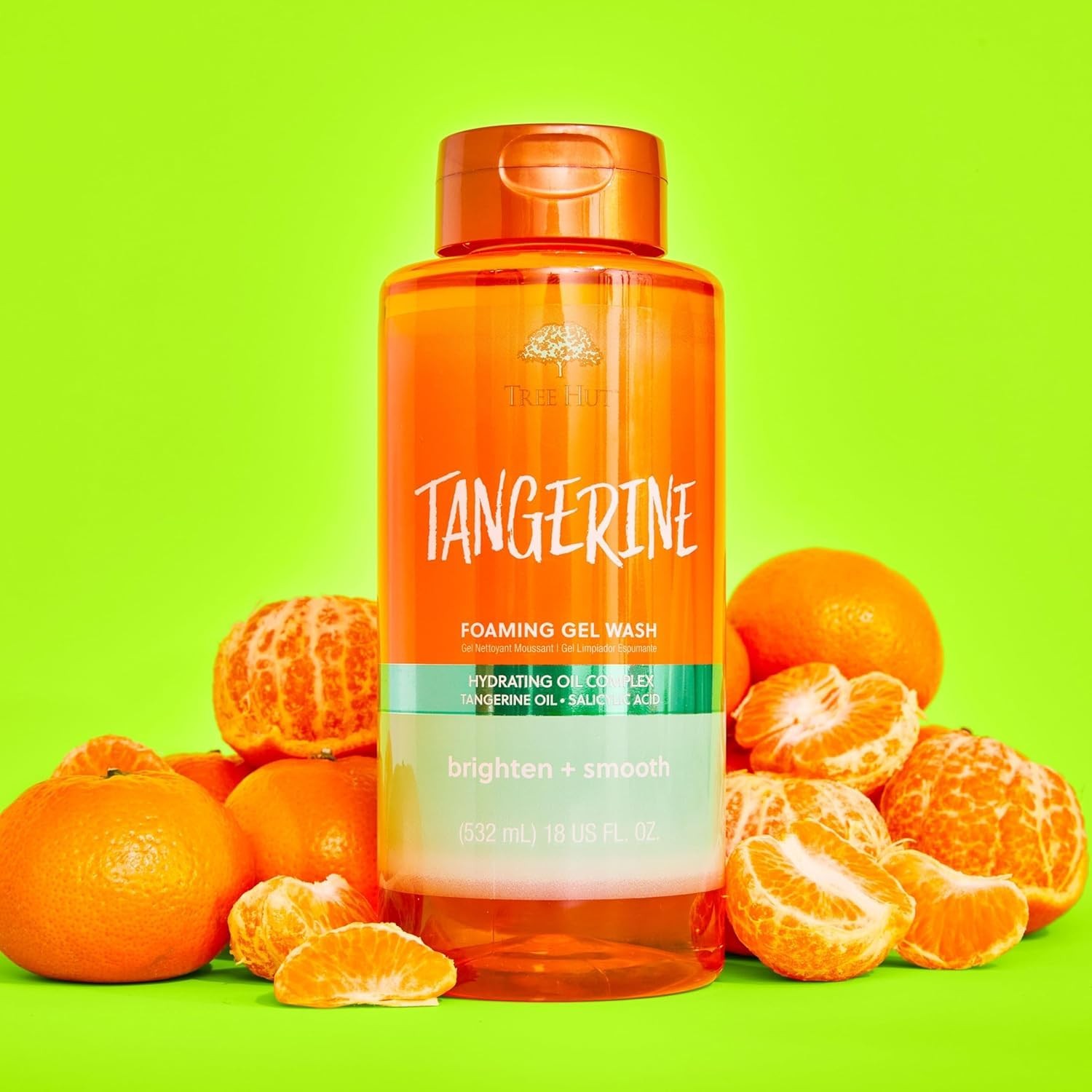 Tree Hut Tangerine Body Wash, Hydrating & 18 Fl Oz (Pack of 1), Orange