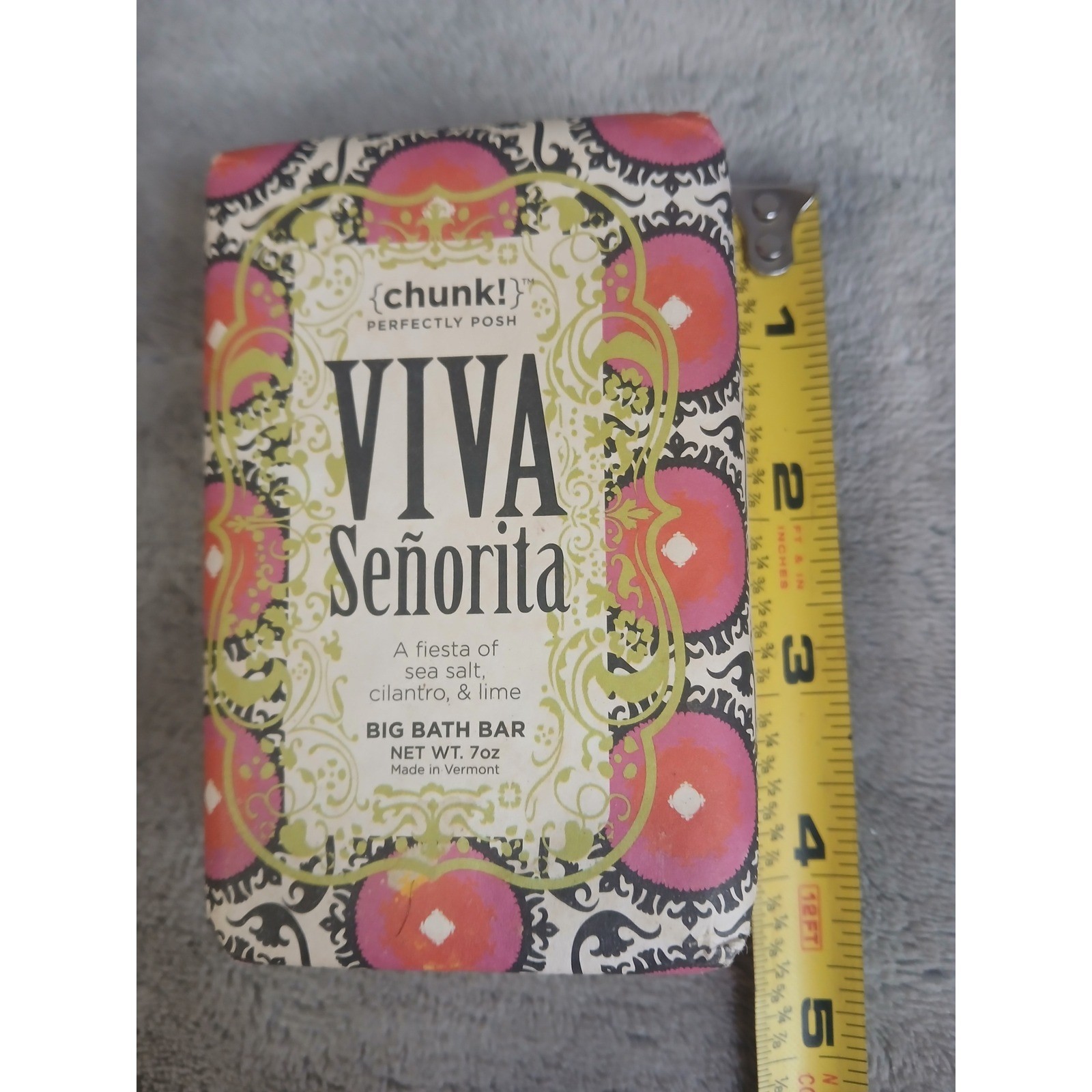 Perfectly Posh Viva Senorita Chunk Big Bath Bar 7oz Sea Salt Cilantro Lime Vegan