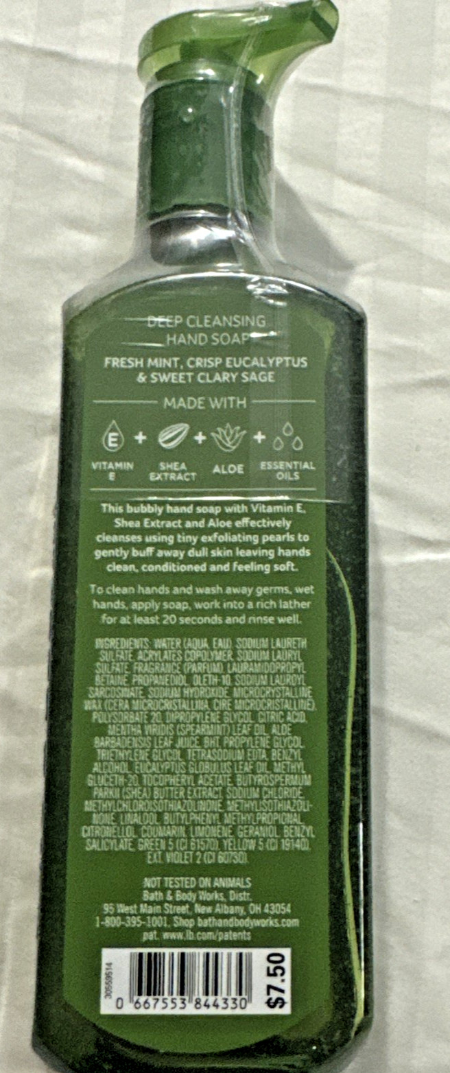 Bath & BodyWorks Soaps W/Essential Oils Eucalyptus Mint