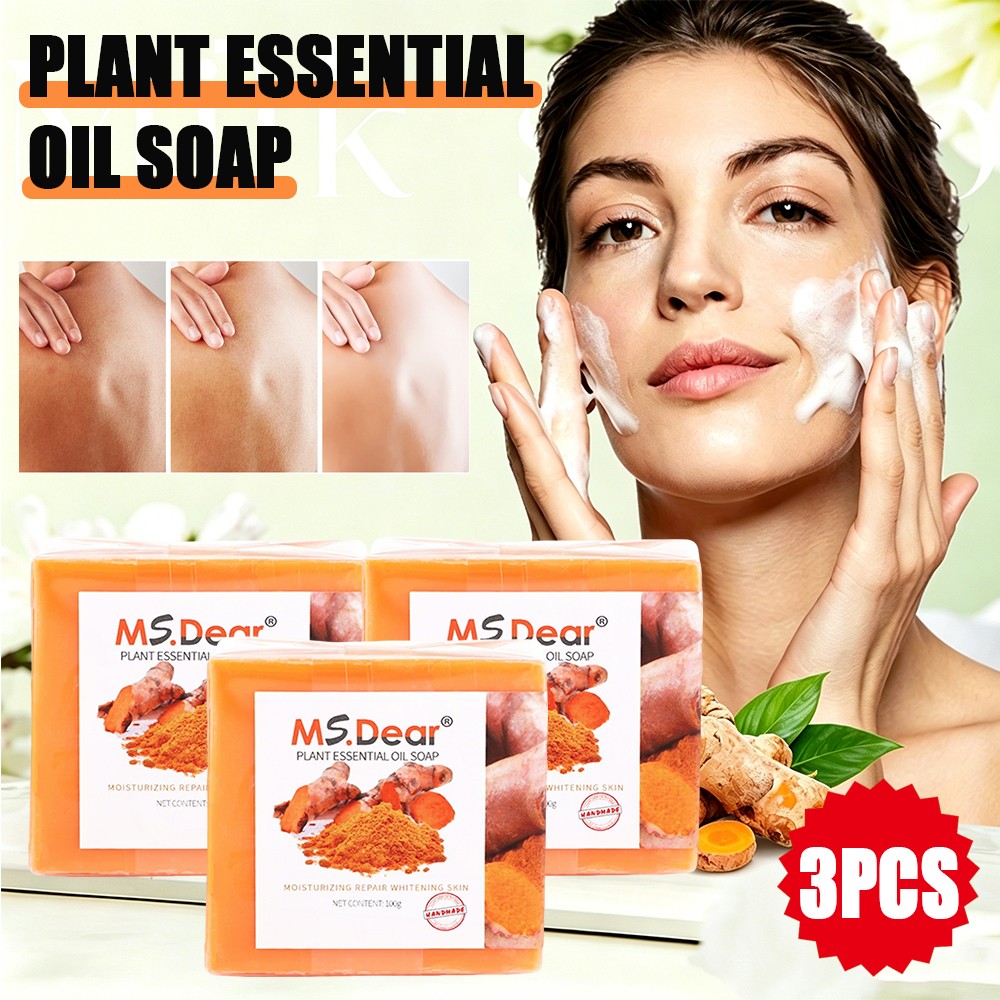 3x Tumeric Soap Skin Whitening Dark Spots lightening Acne Brightening Turmeric