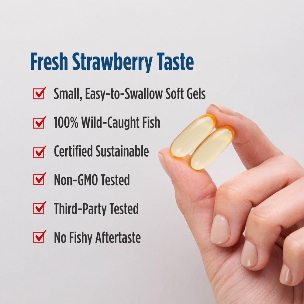 Nordic Naturals DHA, Strawberry – 90 Soft Gels – 90 Count (Pack of 1), Multi