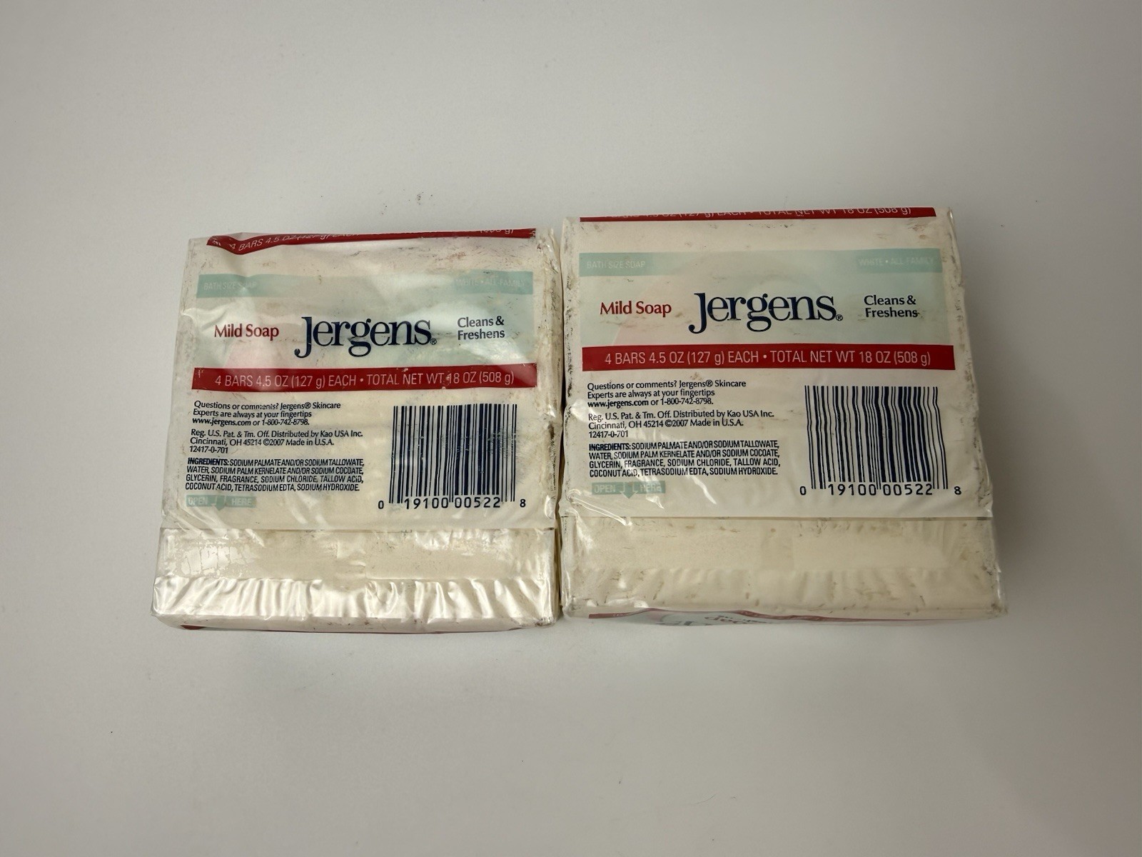 Jergens Mild Bar Soap 4.5 Oz Bars W/ Tallow & Tallowate 2 Pack – 8 Bars Total