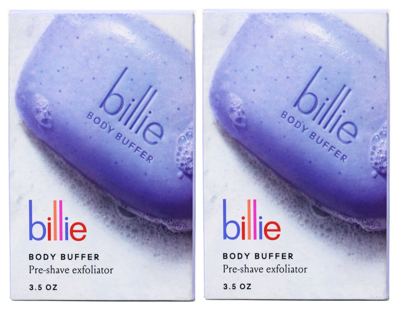 Billie Body Buffer – Pre-shave Exfoliating Bar – 3.5 oz – 2 Pack