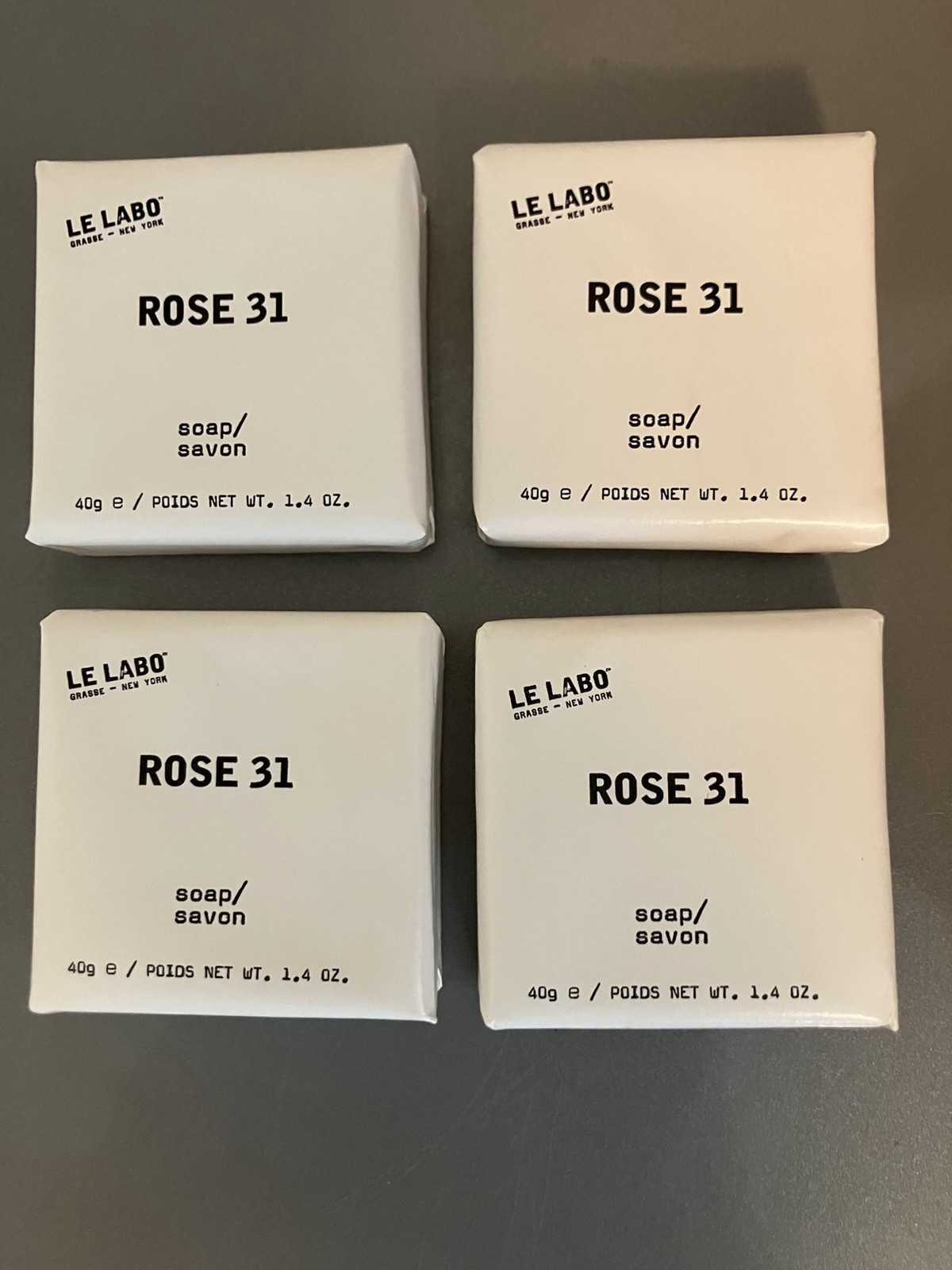 $48 value NEW Le Labo Rose 31 body bar soap 1.4 oz made in 2026 – 4 Travel Bars