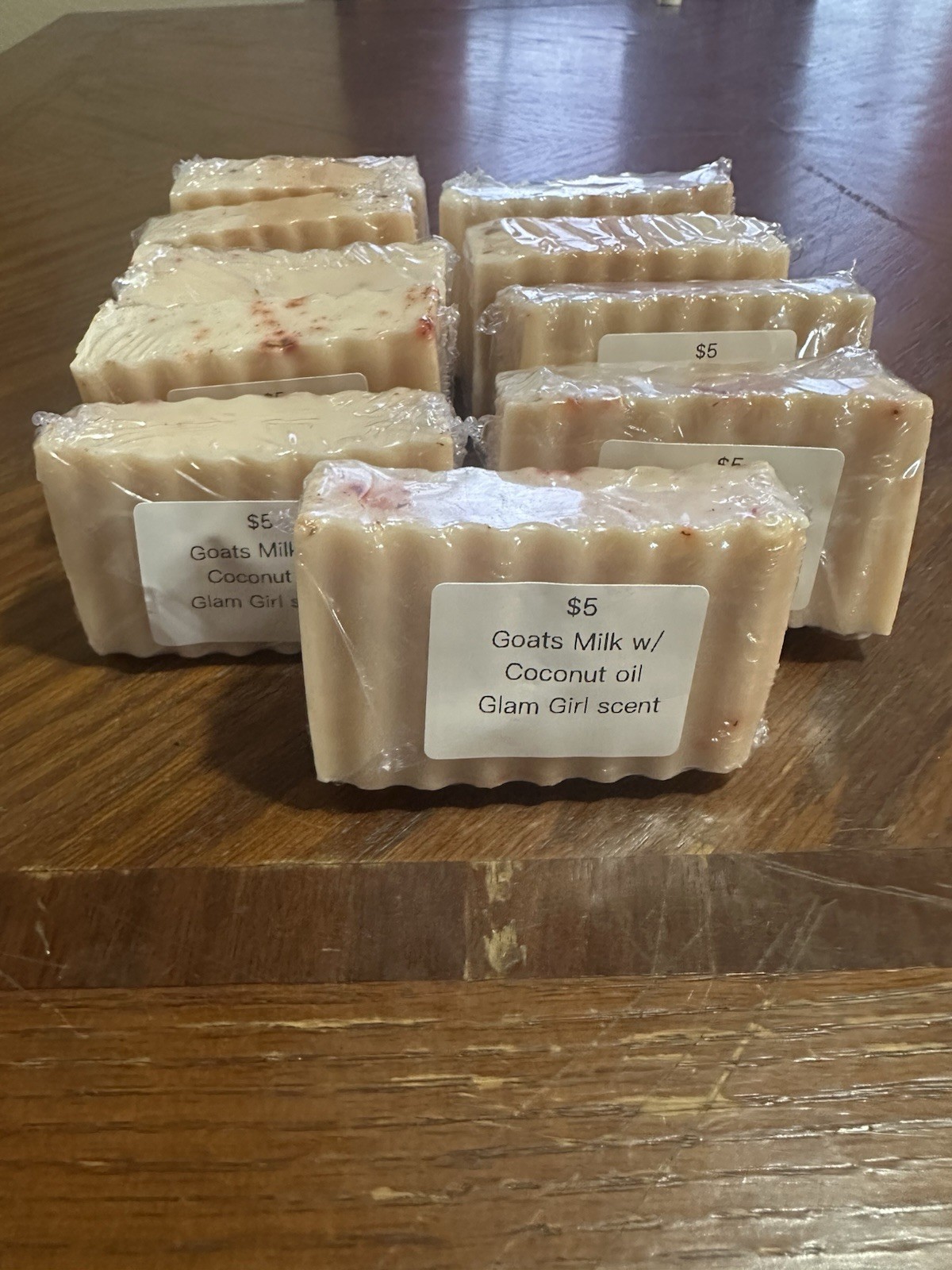 Glam Girl Goat Milk Soap Bar w/ Coconut Oil Rectangular Body & Hand
