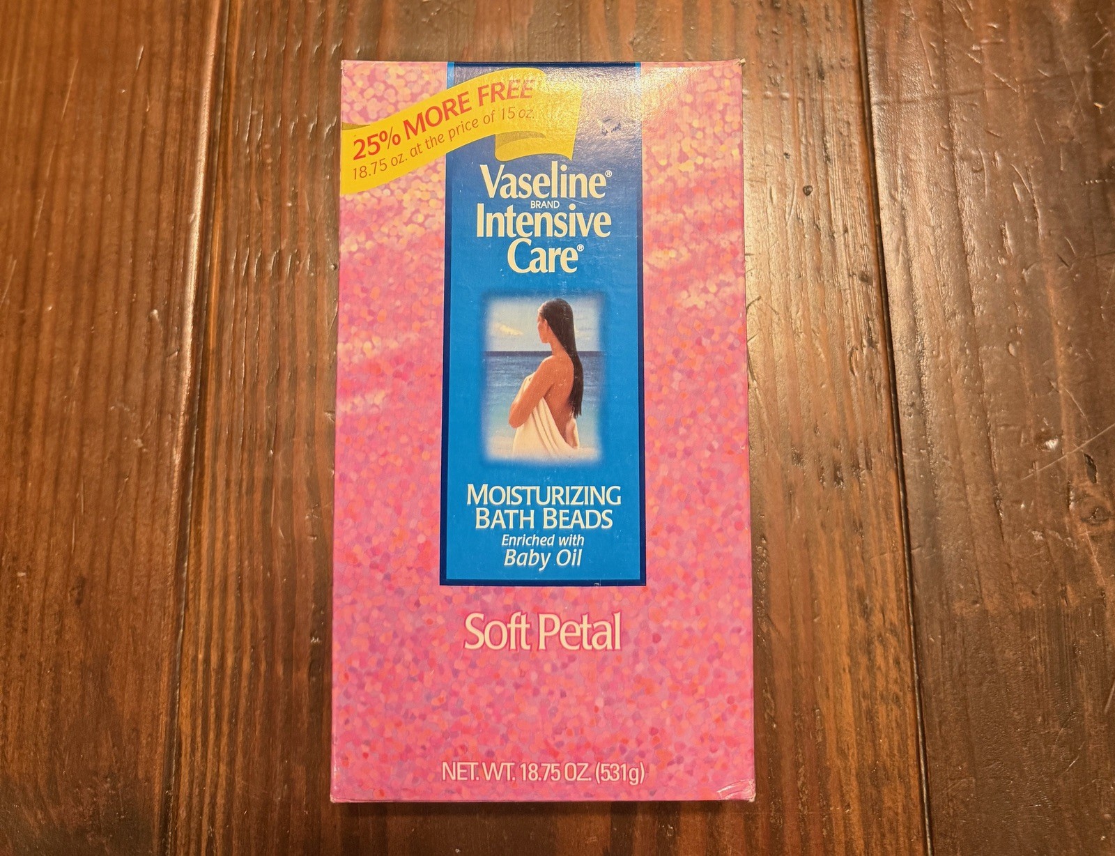 NEW Vintage Vaseline Intensive Care SOFT PETAL Moisturizing Bath Beads 18.75oz