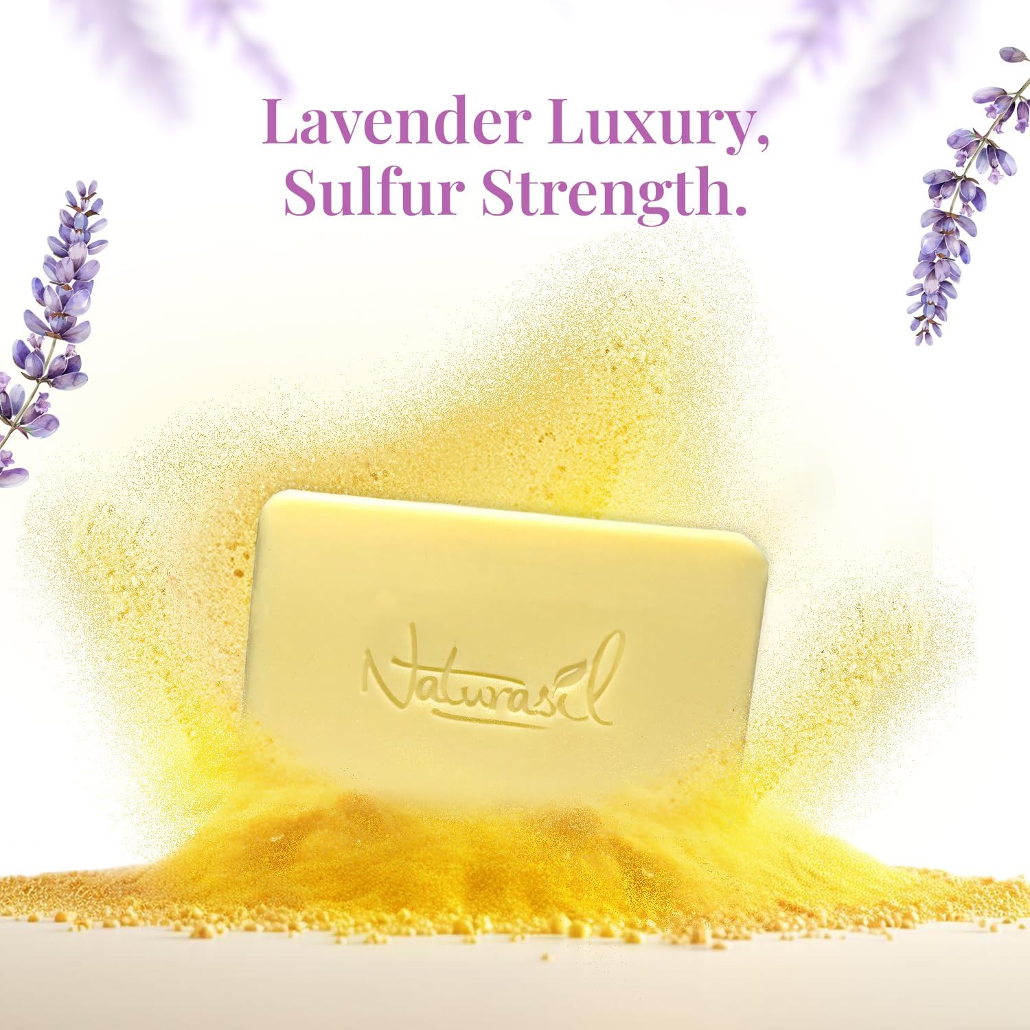 Naturasil Sulfur Lavender Soap Bar Natural Skin Treatment for Acne, Bug Bites