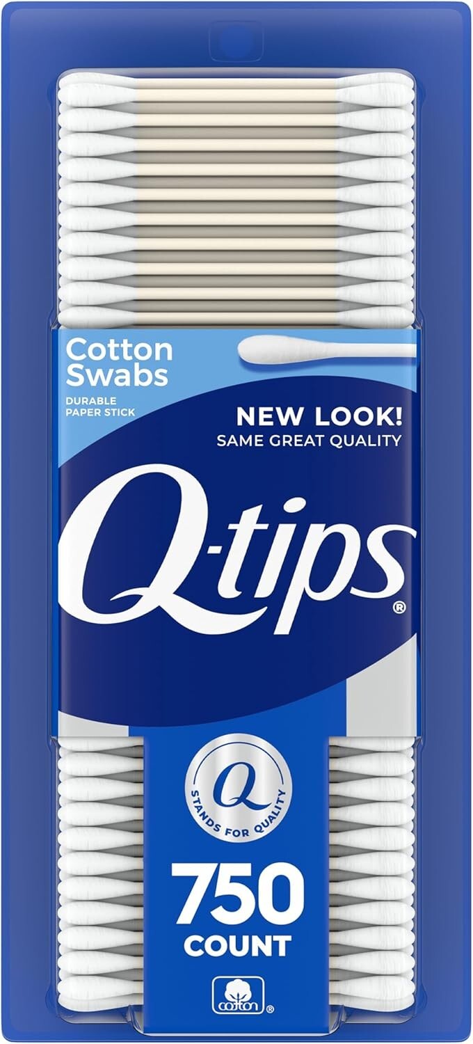 Q-tips Cotton Swabs 750ct 100% Pure Cotton Hygiene & Beauty Care