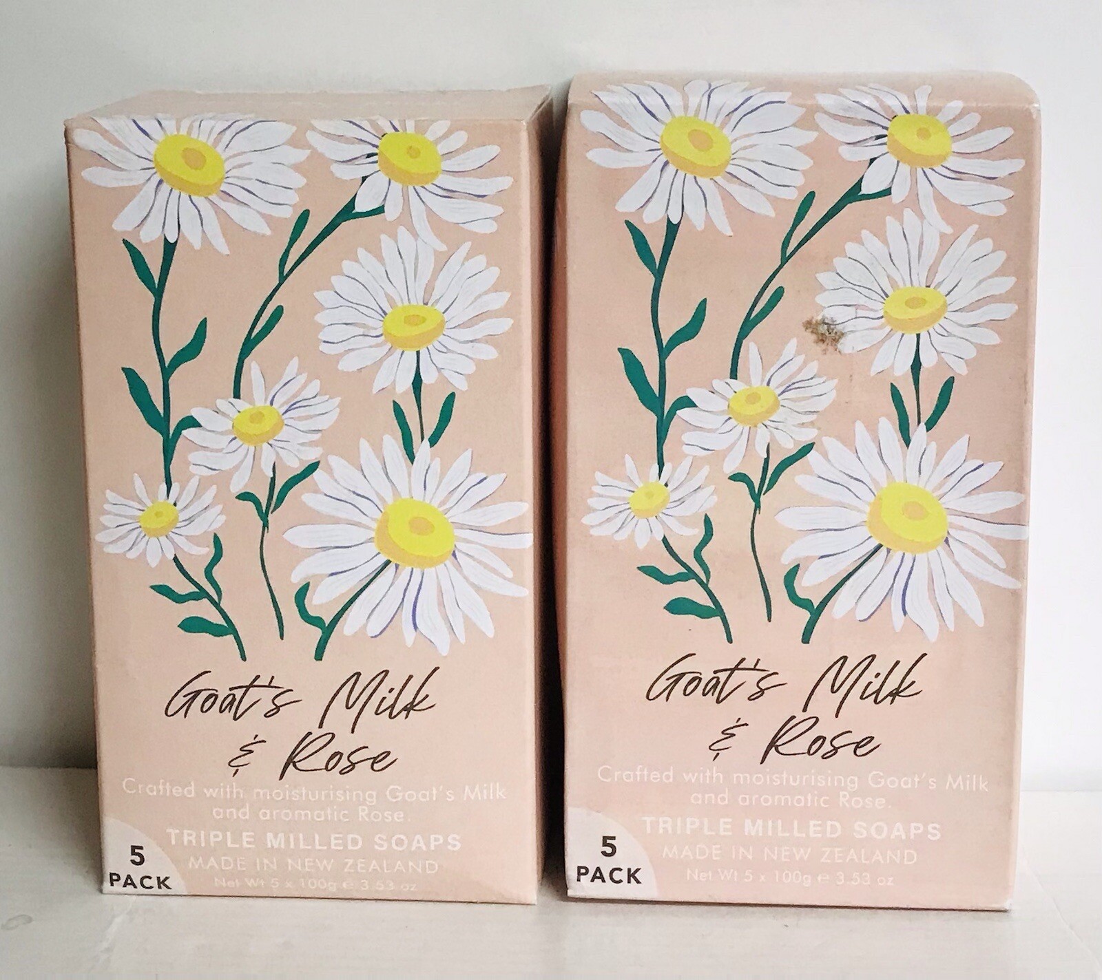 2-Pack Goat’s Milk & Rose Moisturizing Bar Soap 10 Bars Total 3.53 oz Each