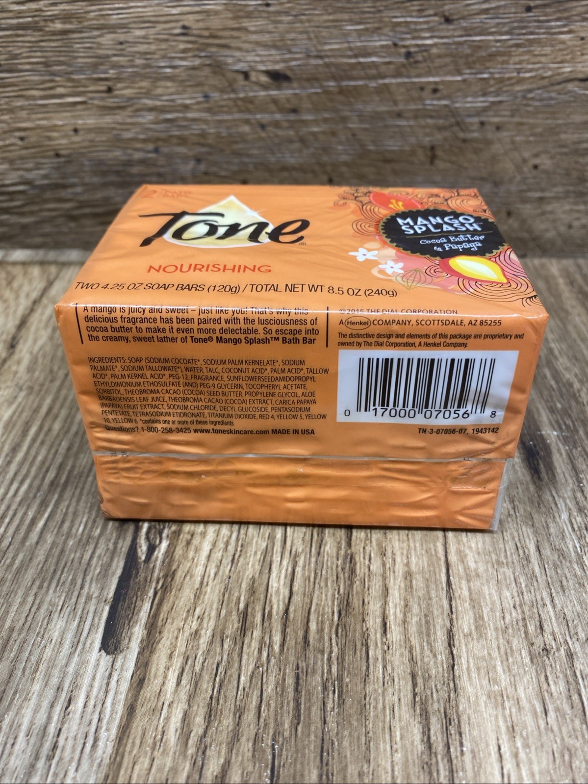 2- Tone MANGO SPLASH Cocoa Butter & Papaya 4.25 oz Each Bar Soap
