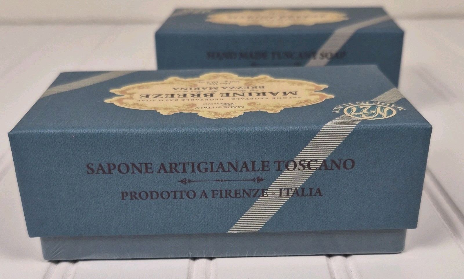 N°27 Saponerie Mario Fissi Marine Breeze Soap Italian Mens Bath Bar 300g 2 Pk