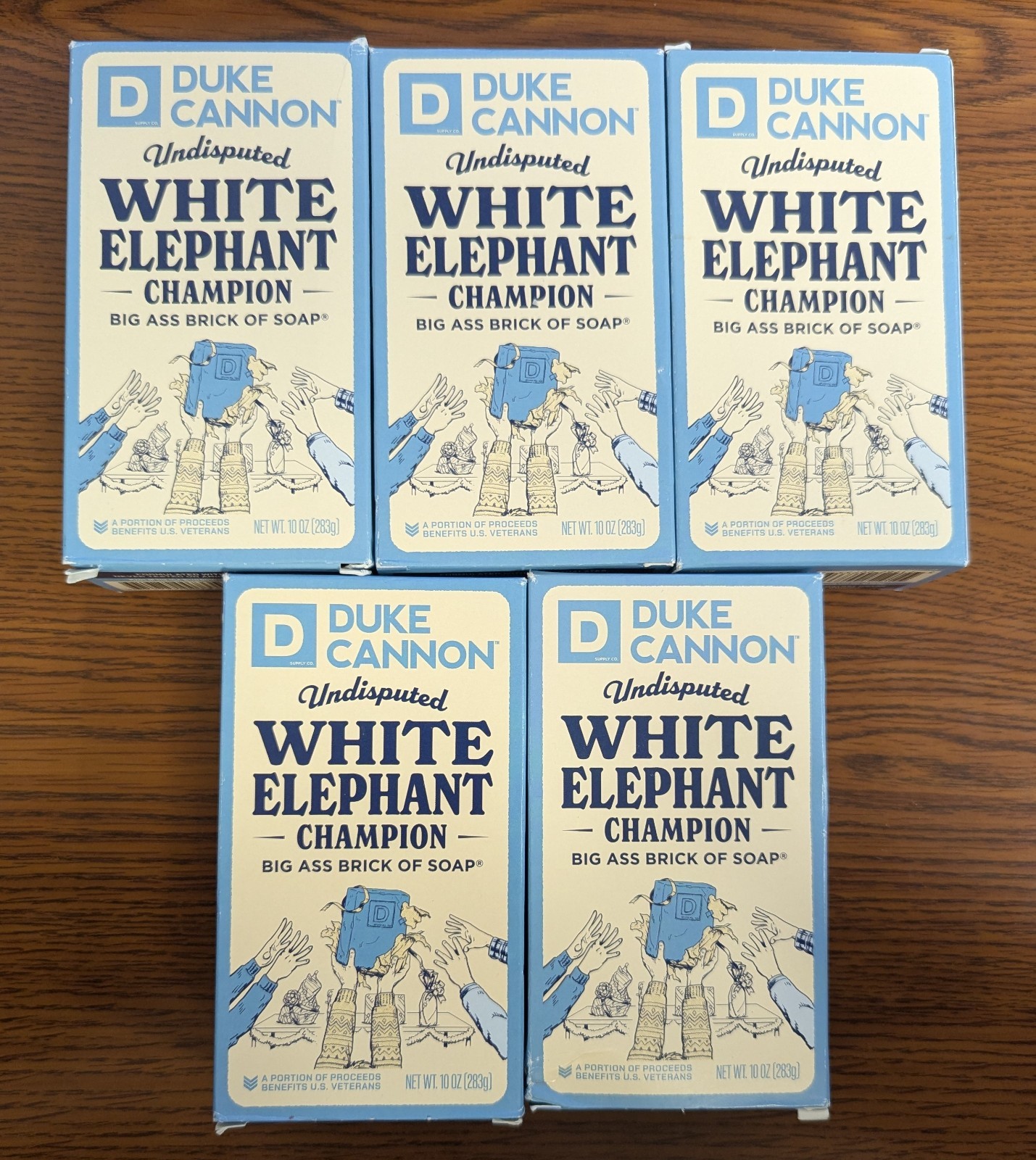 5 DUKE CANNON UNDISPUTED CHAMPION WHITE ELEPHANT BIG A** BRICK OF SOAP 10oz NIB