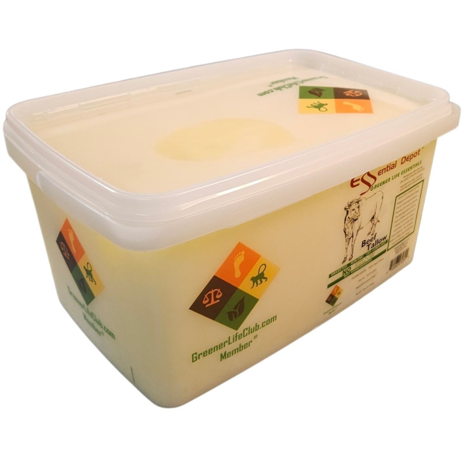 Beef Tallow – 7 lb – PP container – GRASS FED – Not Hydrogenated – Keto Friendly