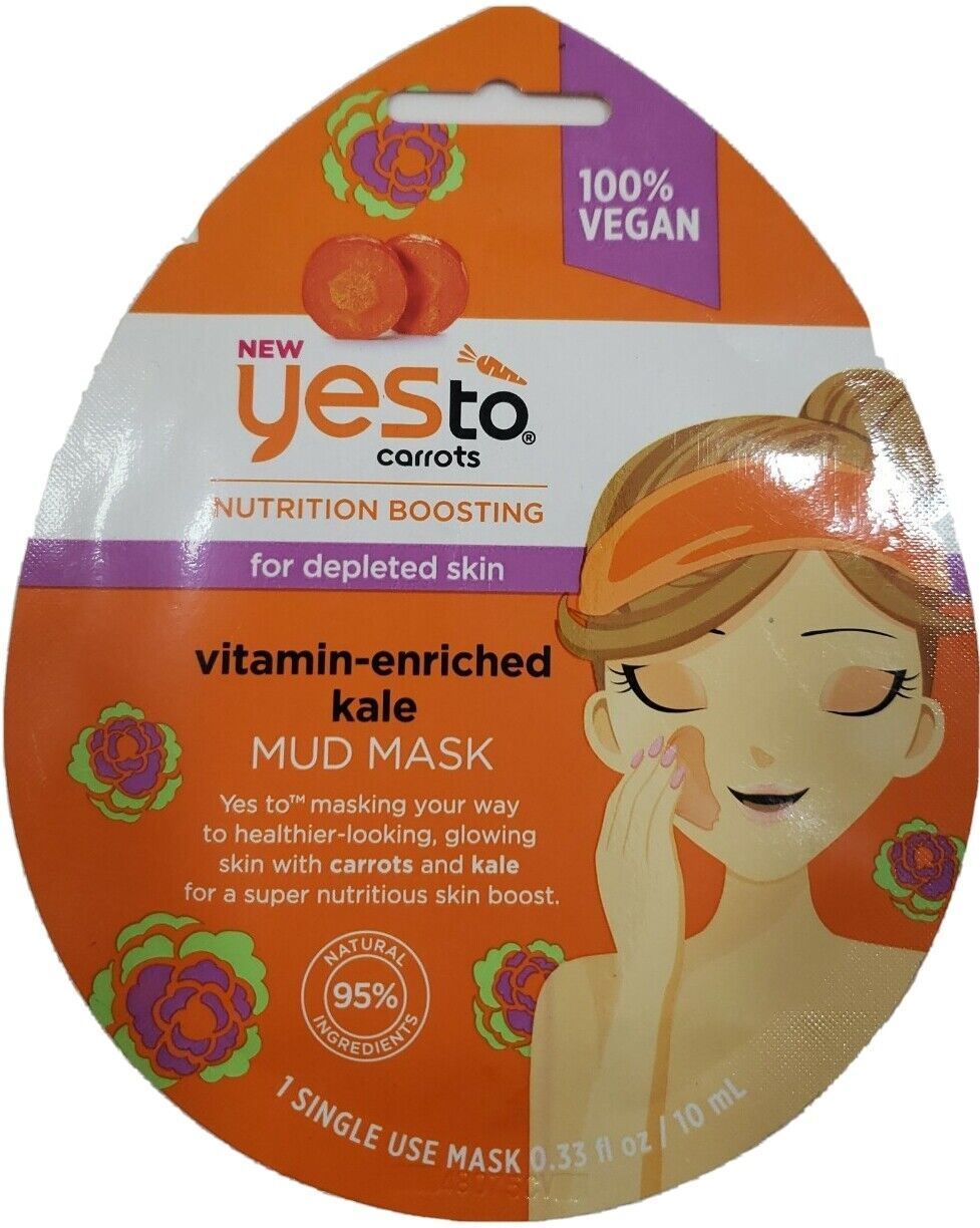 YES TO Carrots/ Kale Mud mask K /FOR DEPLETED SKIN / 2 fl. oz. ~Lot of 4~