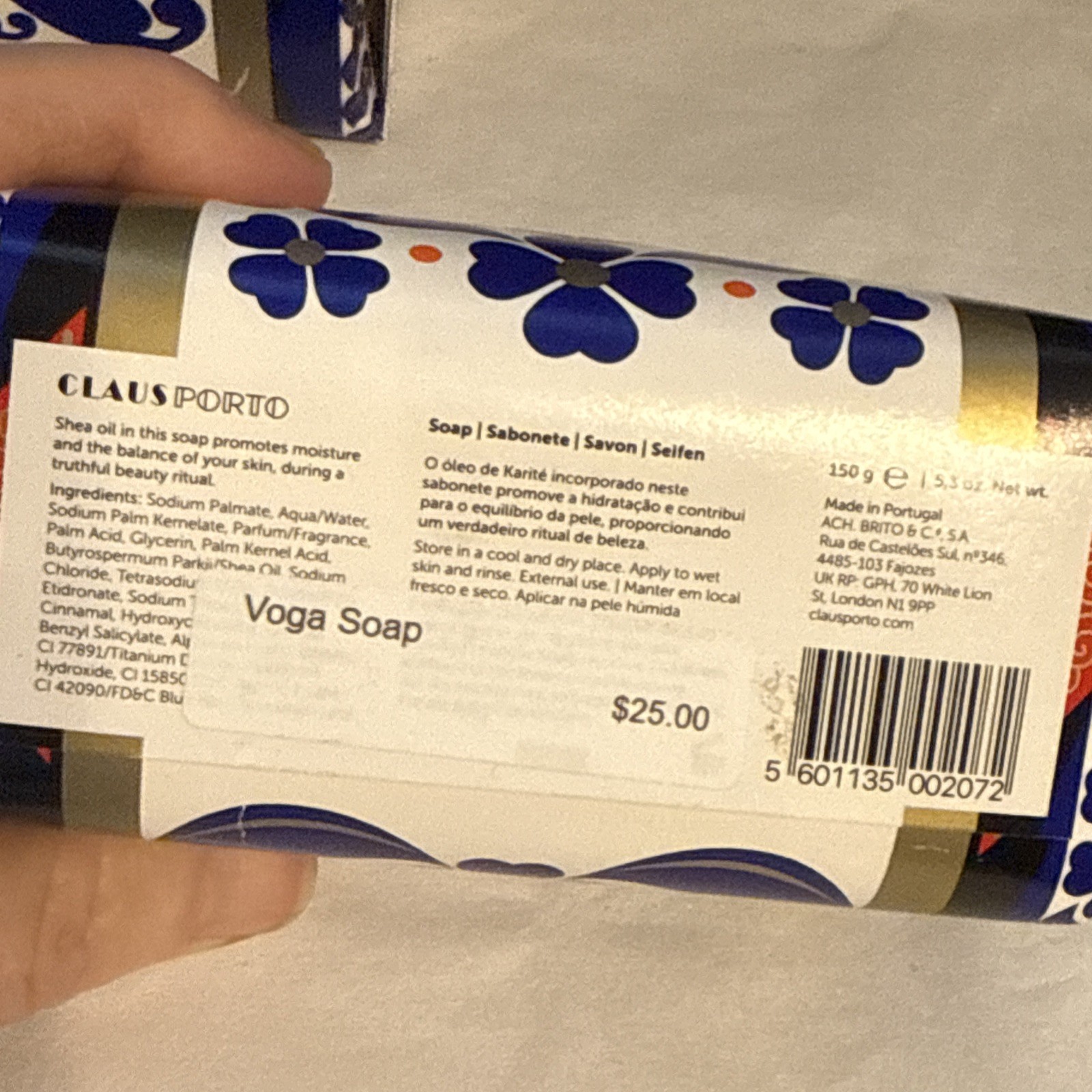 CLAUS PORTO ~ Voga ~ ACACIA TUBEROSE Bath Bar Soap ~ 5.3 oz Full Size